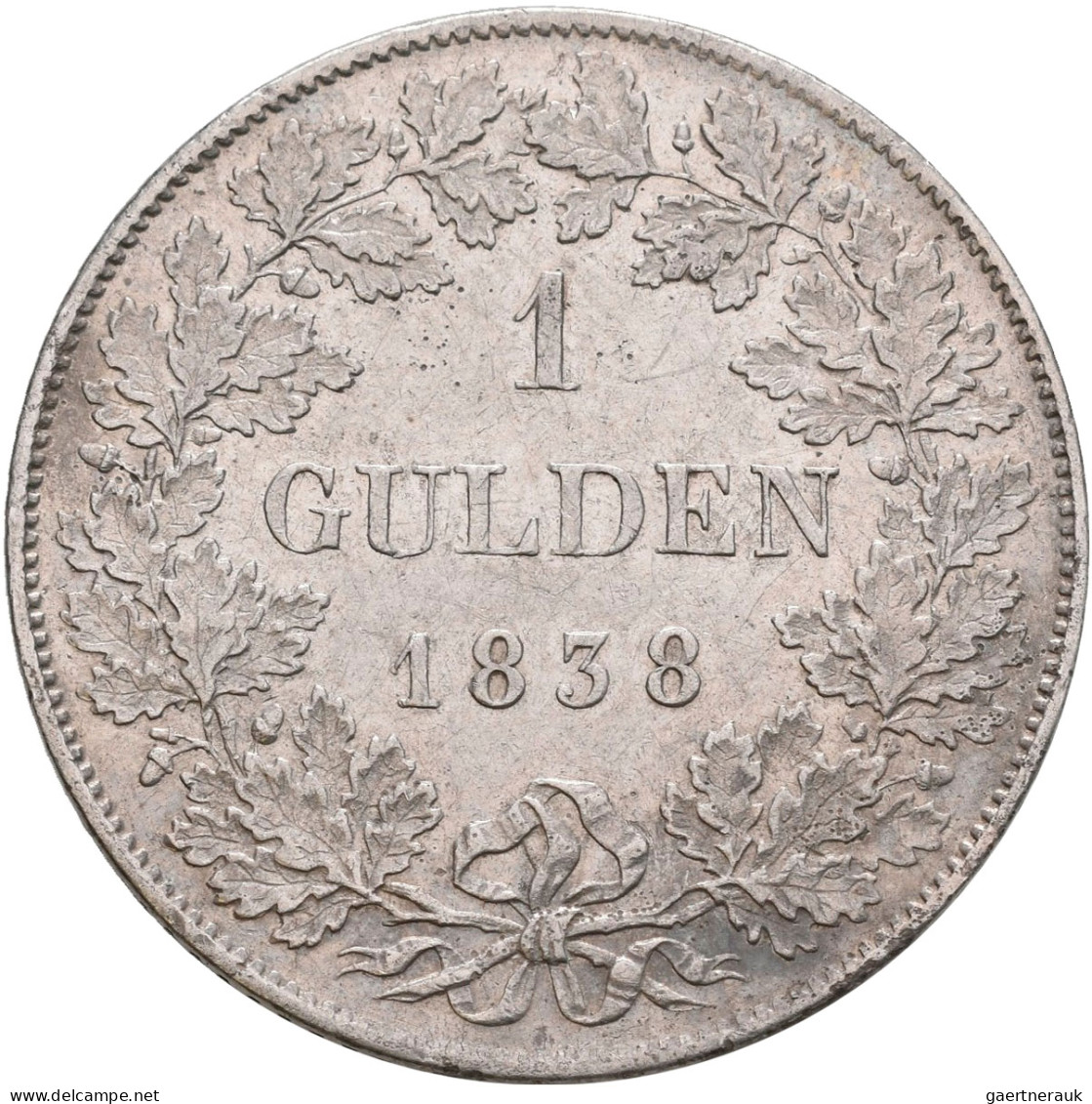 Baden: Karl Leopold Friedrich 1830-1852: Lot 2 Stück; Gulden 1838, 1839, AKS 92, - Other & Unclassified