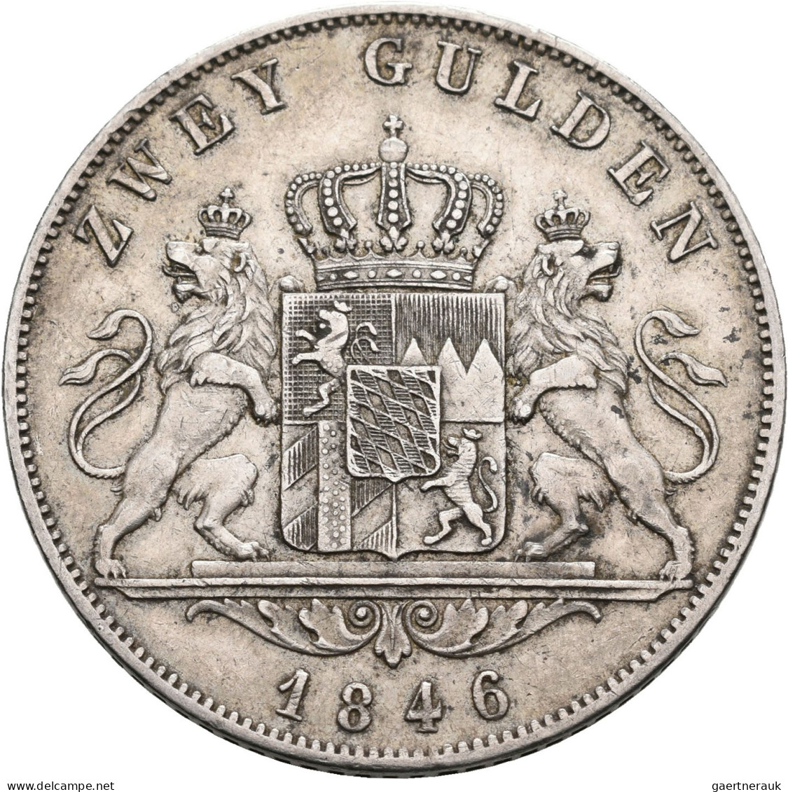 Bayern: Ludwig I. 1825-1848: Doppelgulden 1846 (Zwey Gulden). AKS 77, Jaeger 63. - Sonstige & Ohne Zuordnung