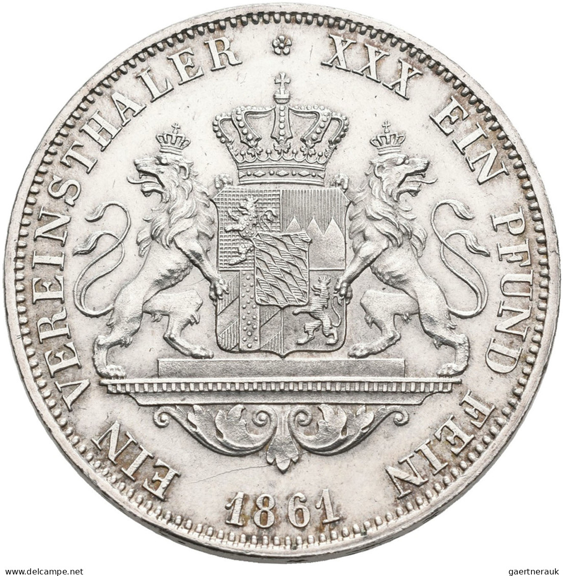 Bayern: Maximilian II. Joseph 1848-1864: Taler 1861 (Vereinstaler). AKS 149, Jae - Sonstige & Ohne Zuordnung