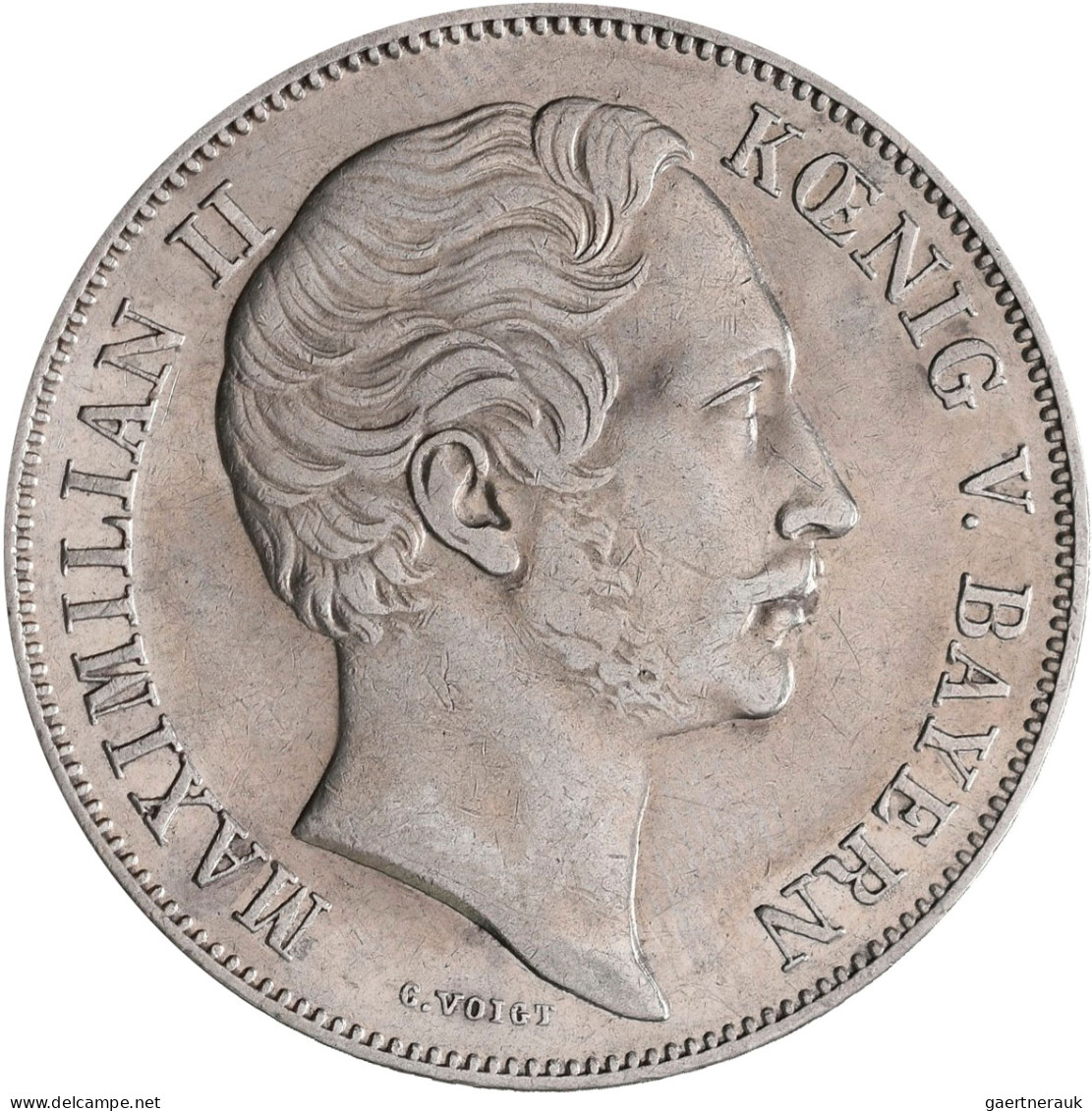 Bayern: Maximilian II. Joseph 1848-1864: 1 Gulden 1852, AKS 151, Jaeger 82. Krat - Autres & Non Classés