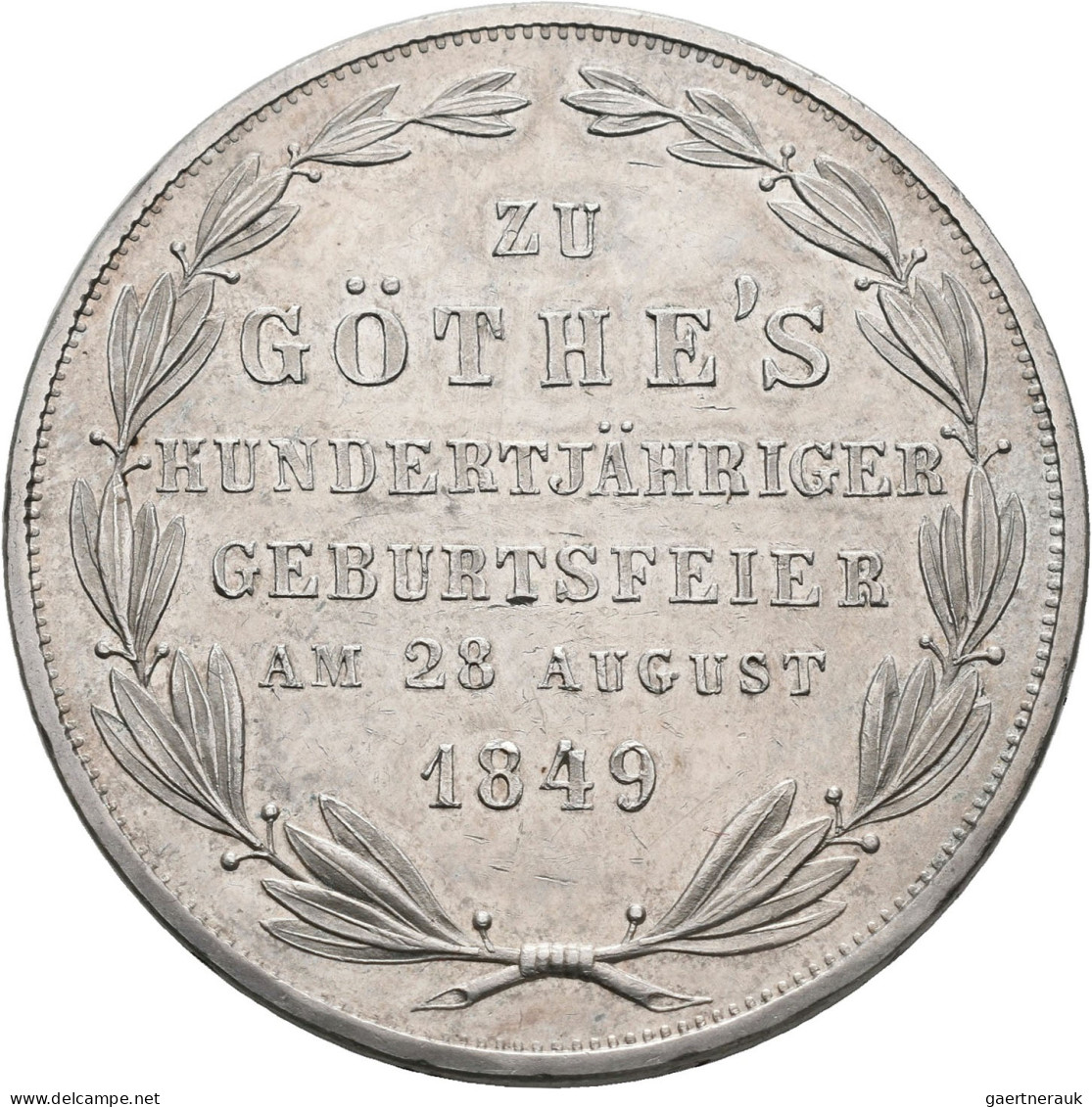 Frankfurt Am Main: Freie Stadt: Doppelgulden 1849 (Zwey Gulden), Goethes 100. Ge - Other & Unclassified