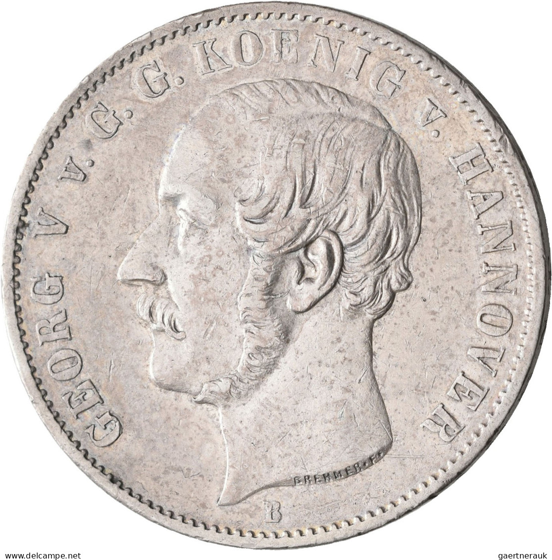 Hannover: Georg V. 1851-1866: Ausbeutetaler 1855, AKS 144a, Jaeger 86, Winzige R - Other & Unclassified