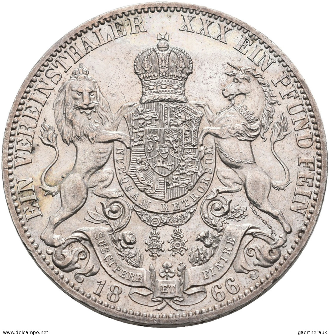 Hannover: Georg V. 1851-1866: Vereinstaler 1866 B, AKS 144b, Jaeger 96, Davenpor - Sonstige & Ohne Zuordnung