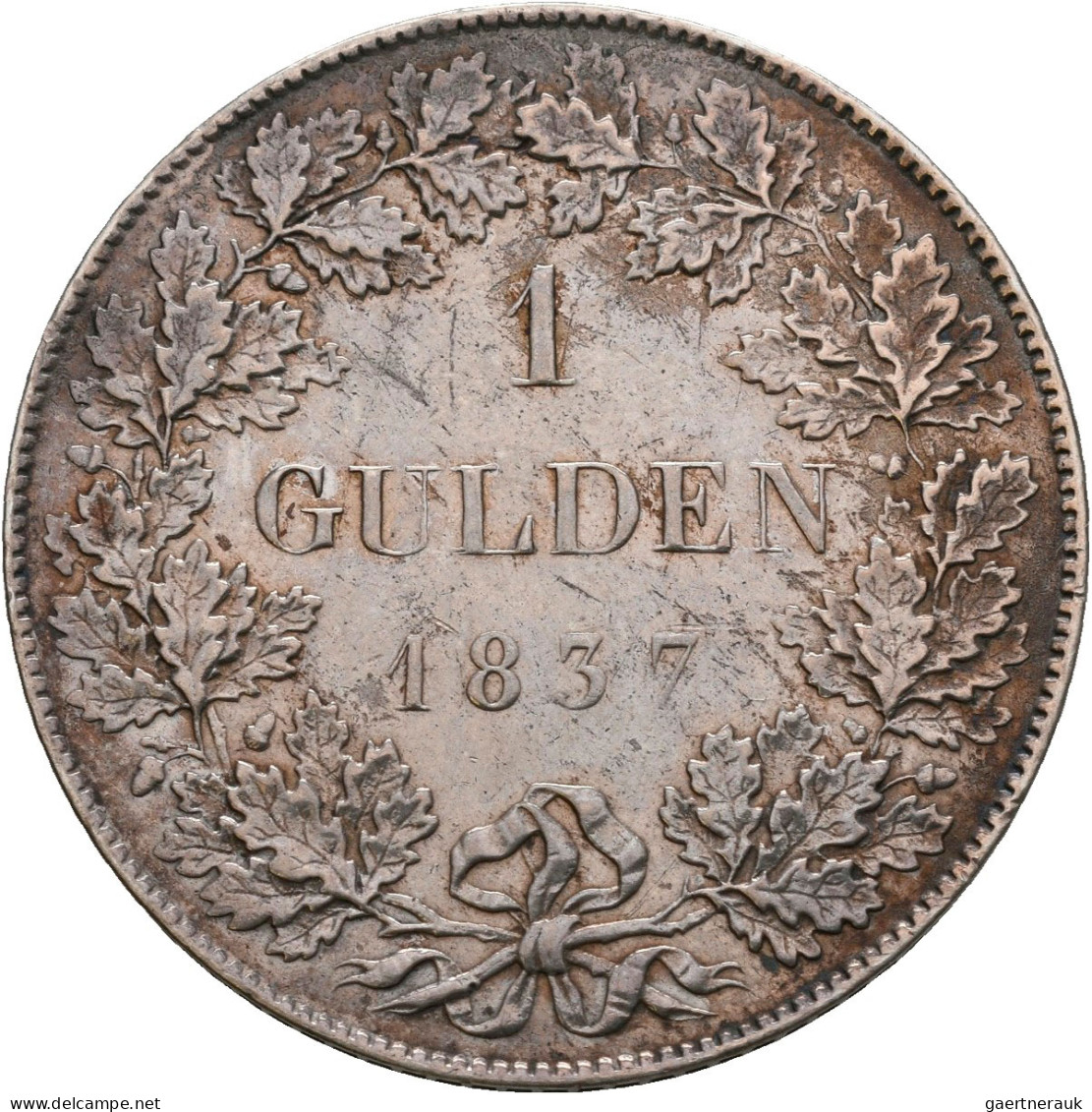 Hessen-Darmstadt: Ludwig II. 1830-1848: Gulden 1837, AKS 99, Jaeger 38a. Gereini - Andere & Zonder Classificatie