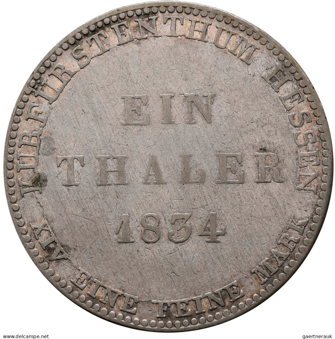 Hessen-Kassel: Wilhelm II. Mit Friedrich Wilhelm 1831-1847: Taler 1834, AKS 46, - Autres & Non Classés