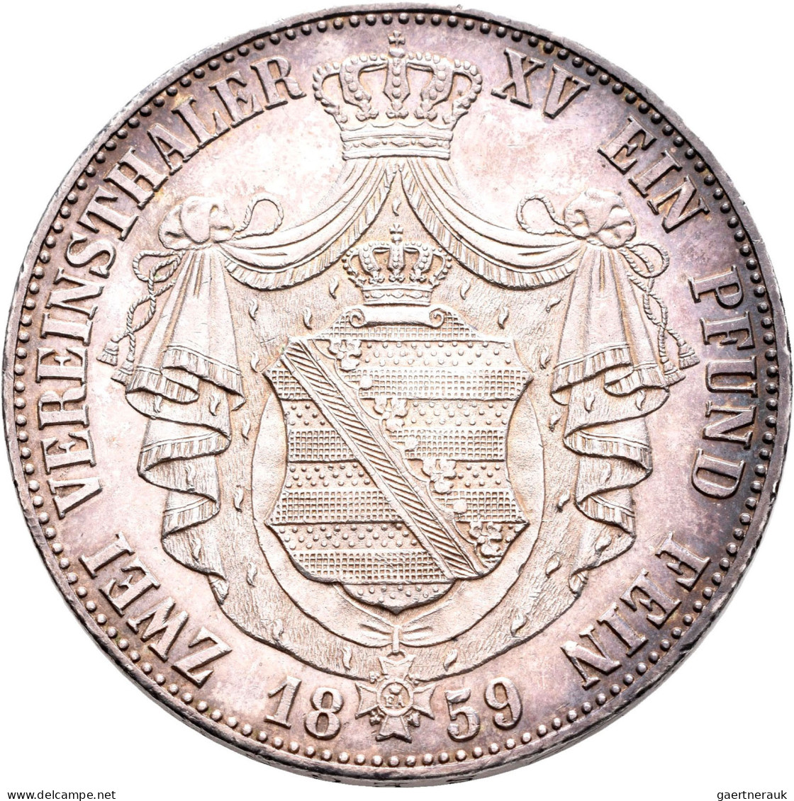 Sachsen: Johann 1854-1873: Doppeltaler 1859 F (Zwei Vereinsthaler), AKS 126, Jae - Other & Unclassified