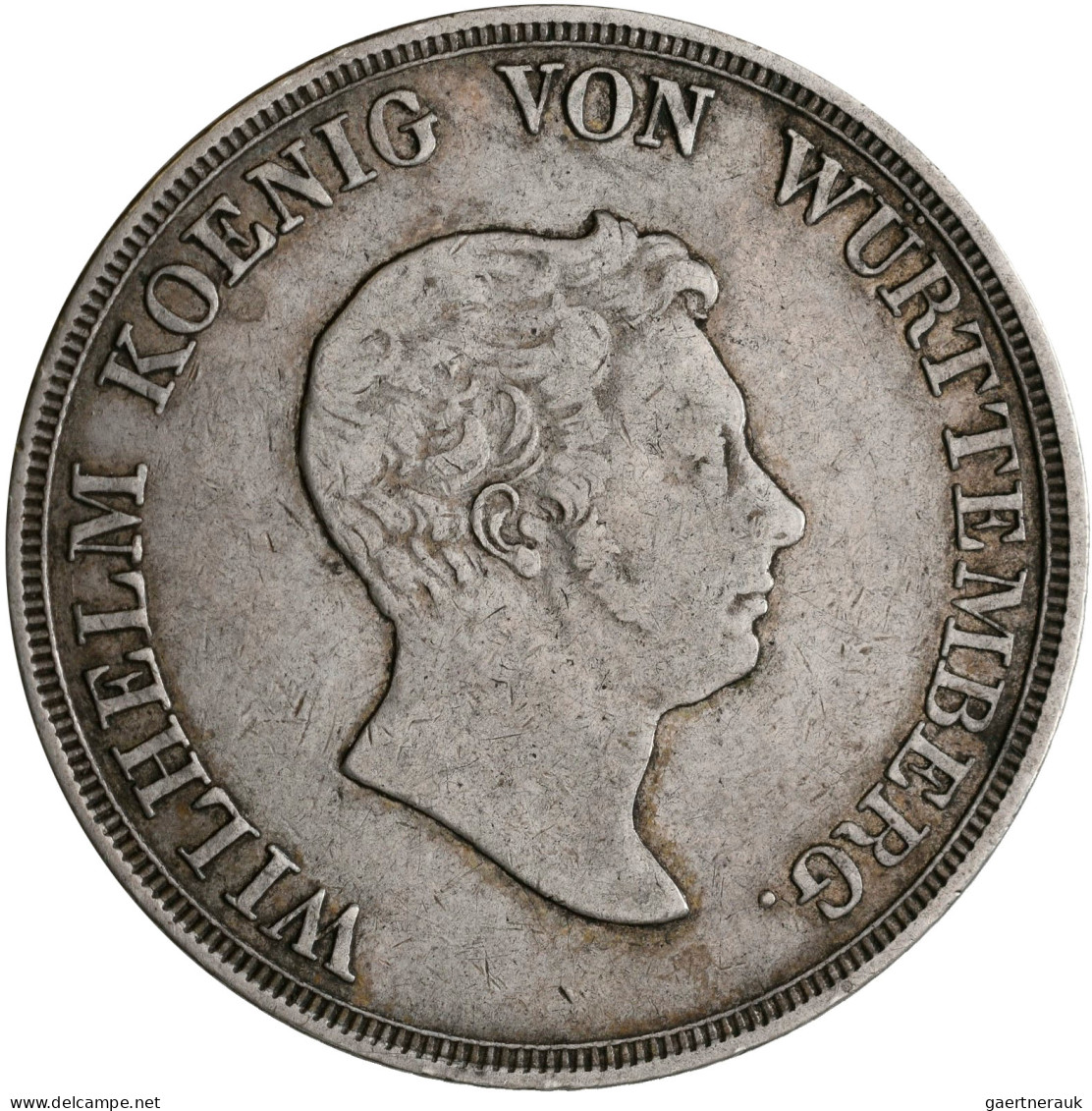 Württemberg: Wilhelm I. 1816-1864: Taler 1825 (Kronenthaler) Mit W über Jahresza - Andere & Zonder Classificatie