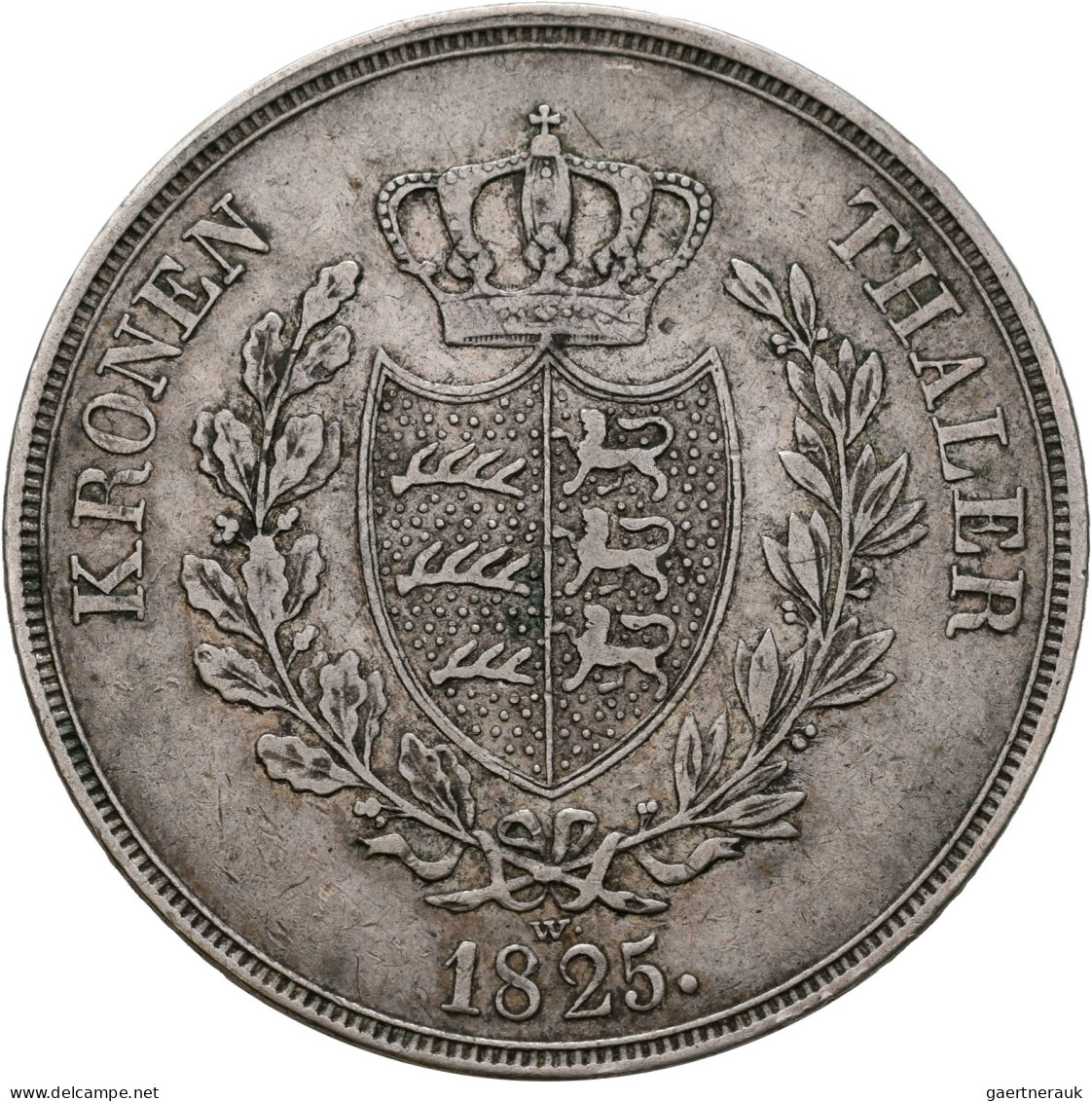 Württemberg: Wilhelm I. 1816-1864: Taler 1825 (Kronenthaler) Mit W über Jahresza - Autres & Non Classés