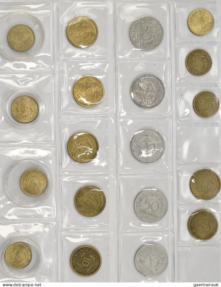 Deutschland 1871 - 1945: 5 Alben Mit Ca. 1.500 Kleinmünzen Ab Kaiserreich, über - Sammlungen