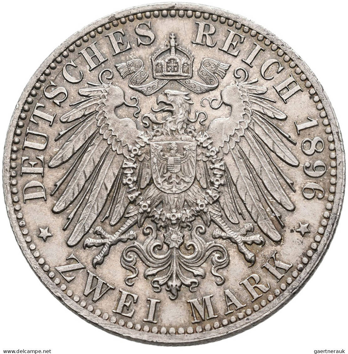 Anhalt: Friedrich I. 1871-1904: 2 Mark 1896 A, 25-jähriges Regierungsjubiläum, J - Taler Et Doppeltaler