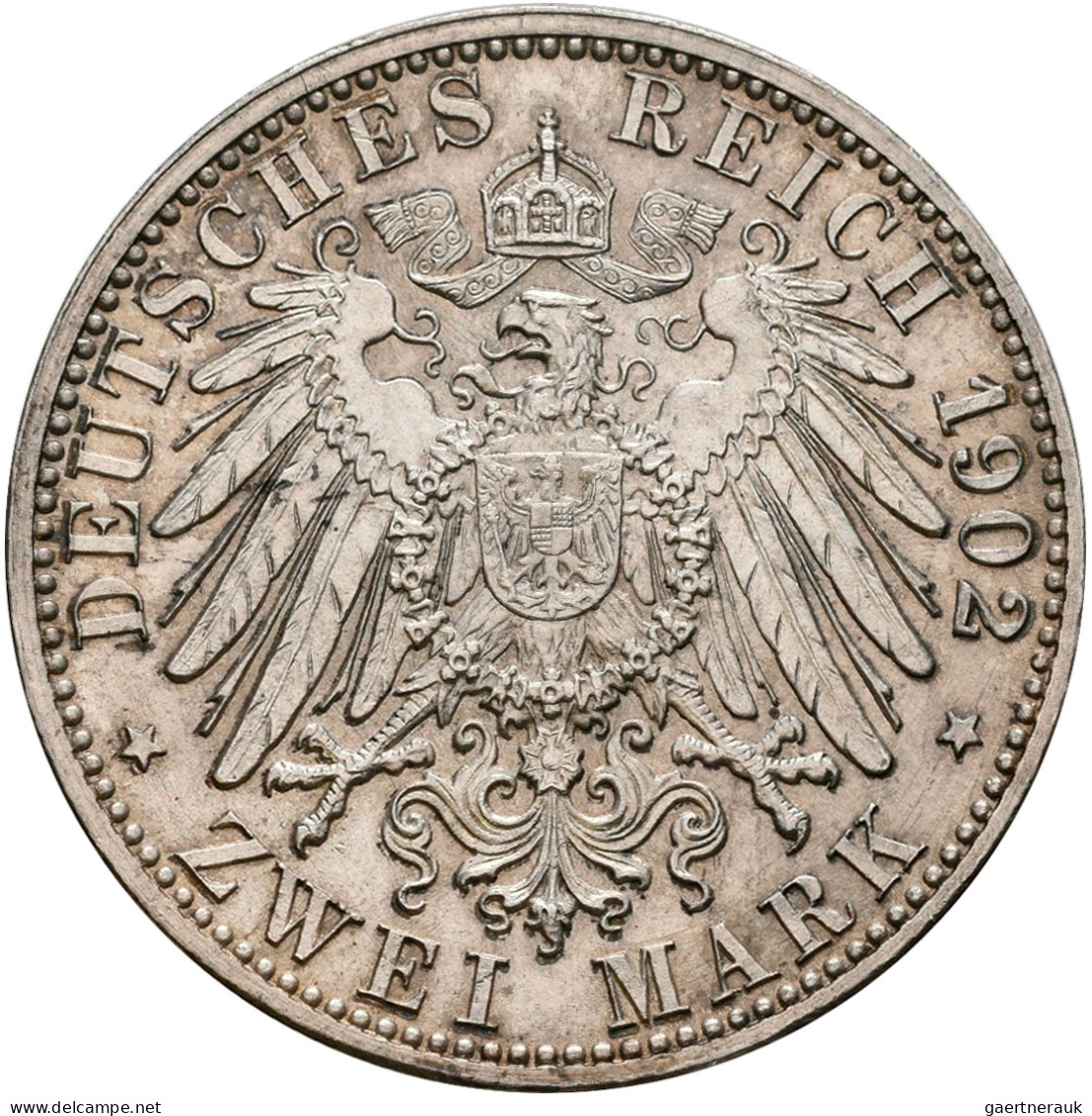 Baden: Friedrich I. 1852-1907: 2 Mark 1902, 50-jähriges Regierungsjubiläum, Jaeg - Taler Et Doppeltaler