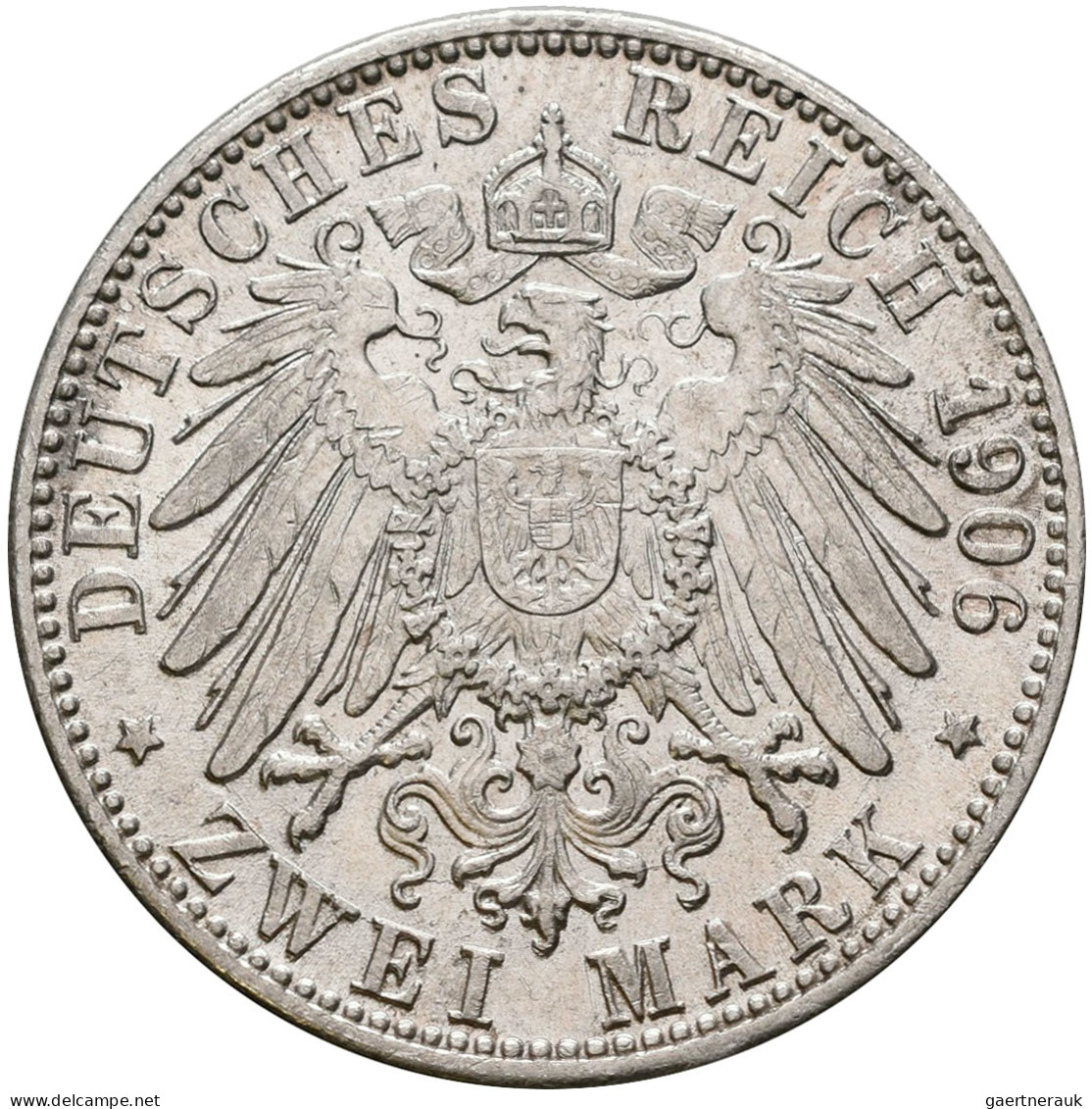 Baden: Friedrich I. 1852-1907: 2 Mark 1906 G, Seltener Jahrgang Auflage Nur 110. - Taler & Doppeltaler