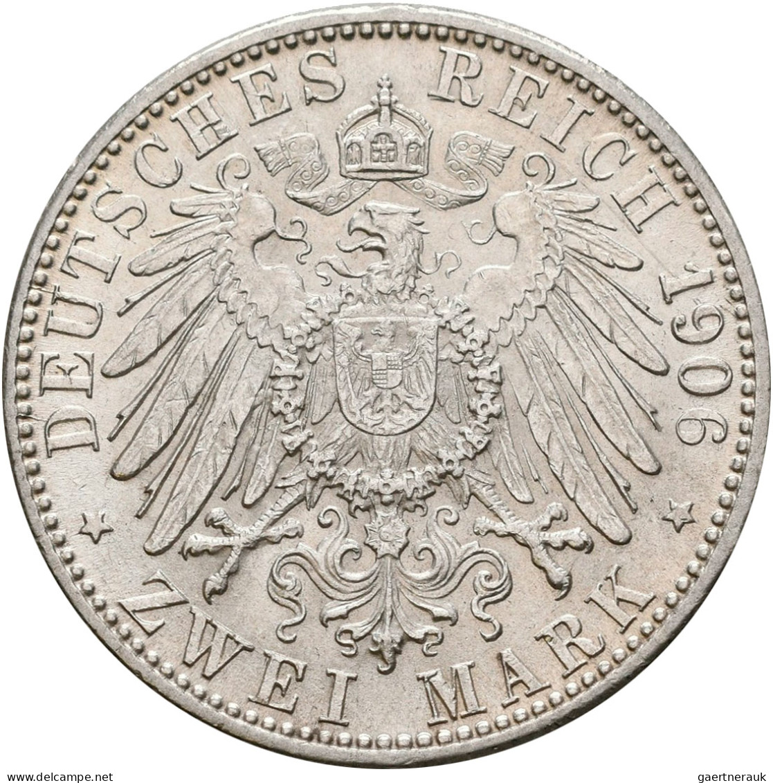 Baden: Friedrich I. 1852-1907: 2 Mark 1906, Goldene Hochzeit, Jaeger 34. Dazu 5 - Taler En Doppeltaler