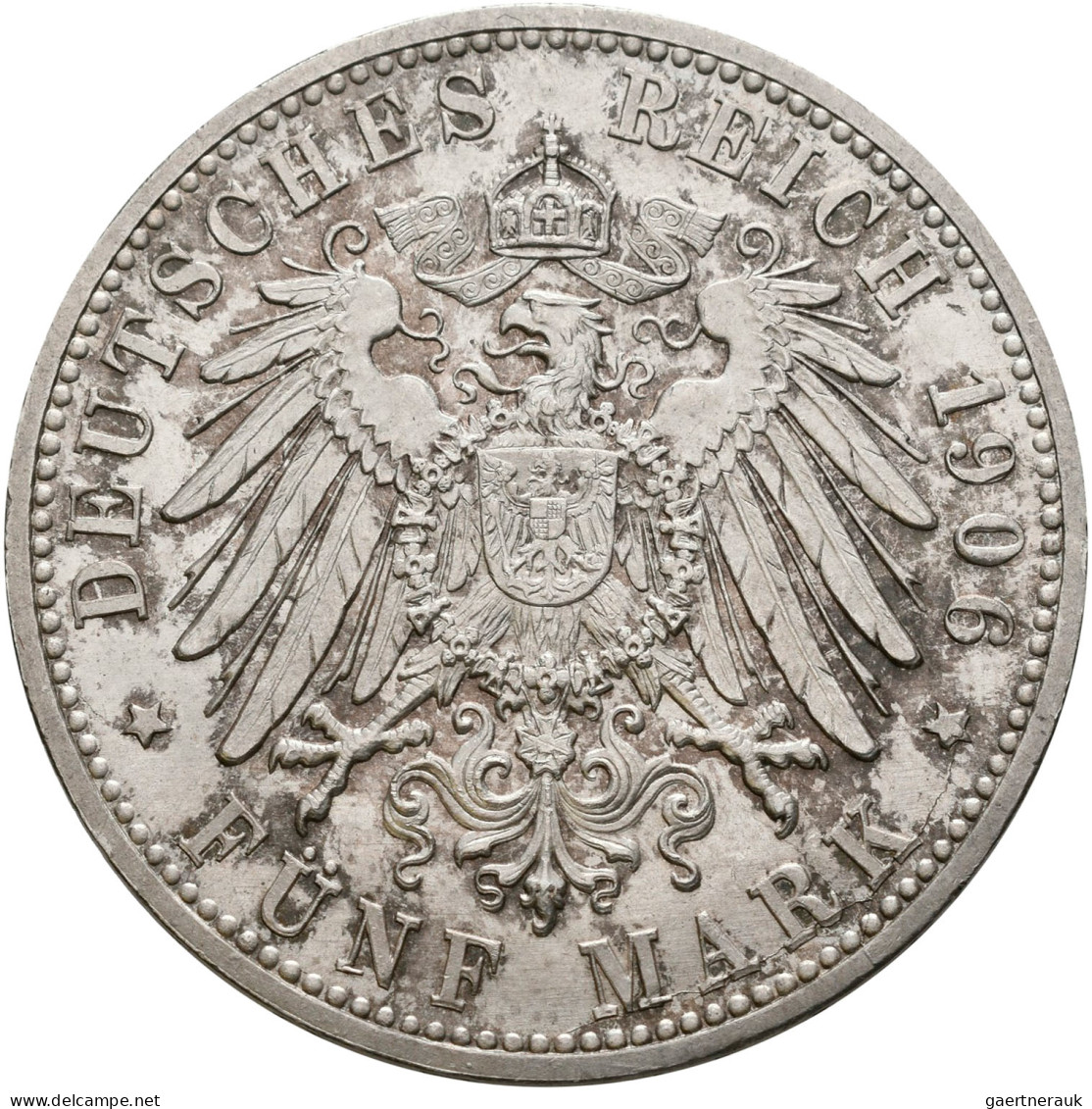 Baden: Friedrich I. 1852-1907: 2 Mark 1906, Goldene Hochzeit, Jaeger 34. Dazu 5 - Taler Et Doppeltaler