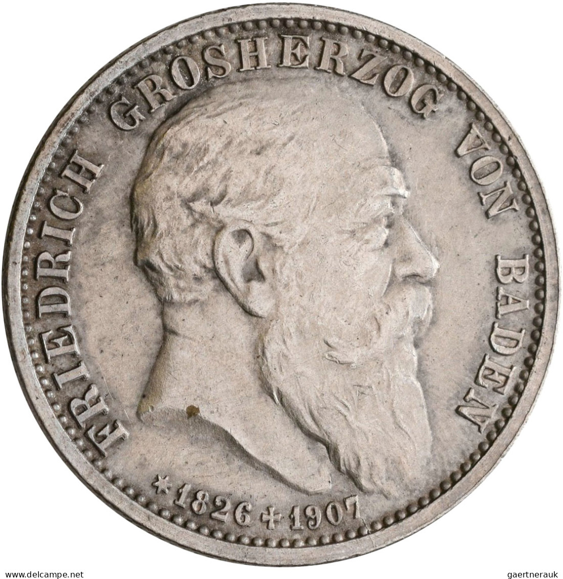 Baden: Friedrich I. 1852-1907: 2 Mark 1907 G, Auf Den Tod Mit Lebensdaten, Jaege - Taler Et Doppeltaler