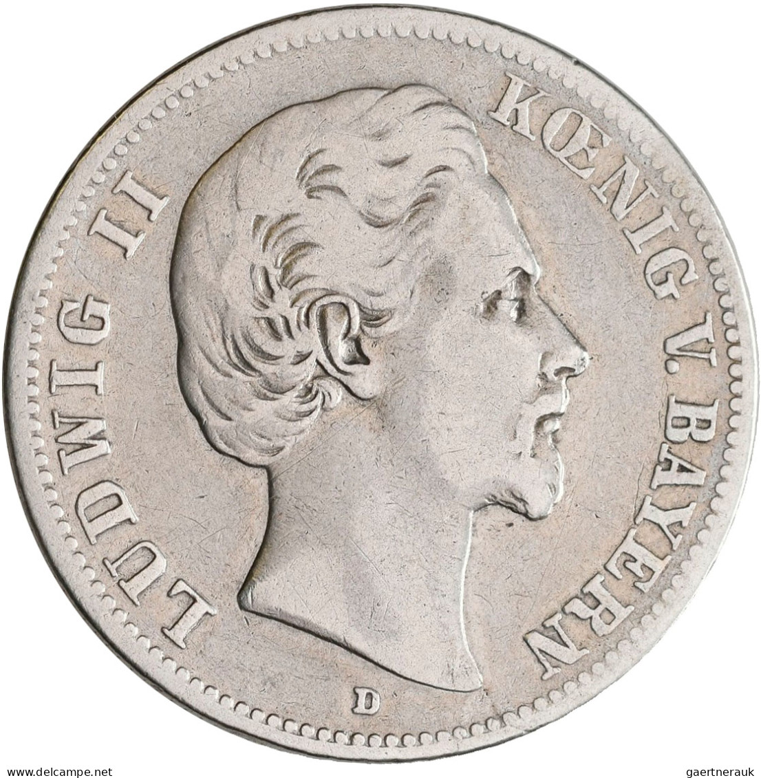 Bayern: Ludwig II. 1864-1886: Lot 2 Münzen: 2 Mark + 5 Mark 1876, Jaeger 41 + 42 - Taler Et Doppeltaler