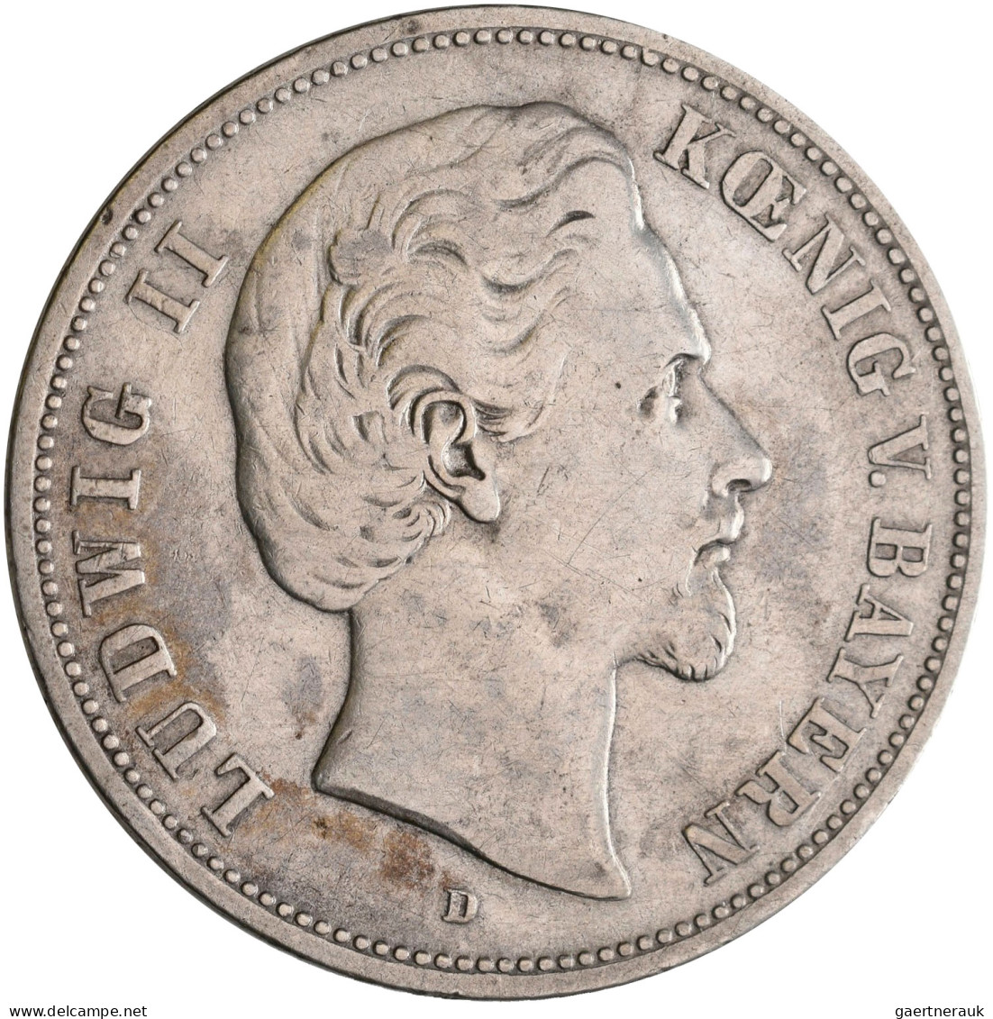 Bayern: Ludwig II. 1864-1886: Lot 2 Münzen: 2 Mark + 5 Mark 1876, Jaeger 41 + 42 - Taler Et Doppeltaler