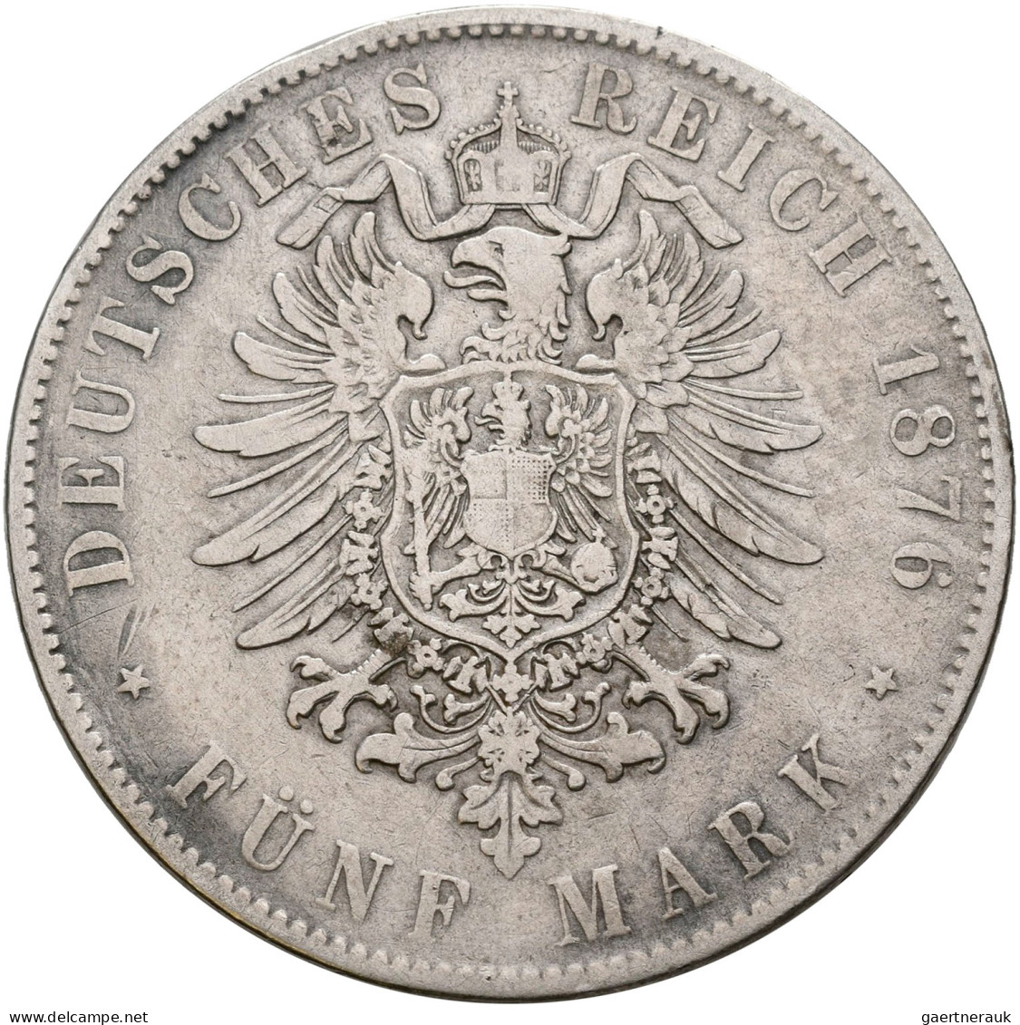 Bayern: Ludwig II. 1864-1886: Lot 2 Münzen: 2 Mark + 5 Mark 1876, Jaeger 41 + 42 - Taler & Doppeltaler