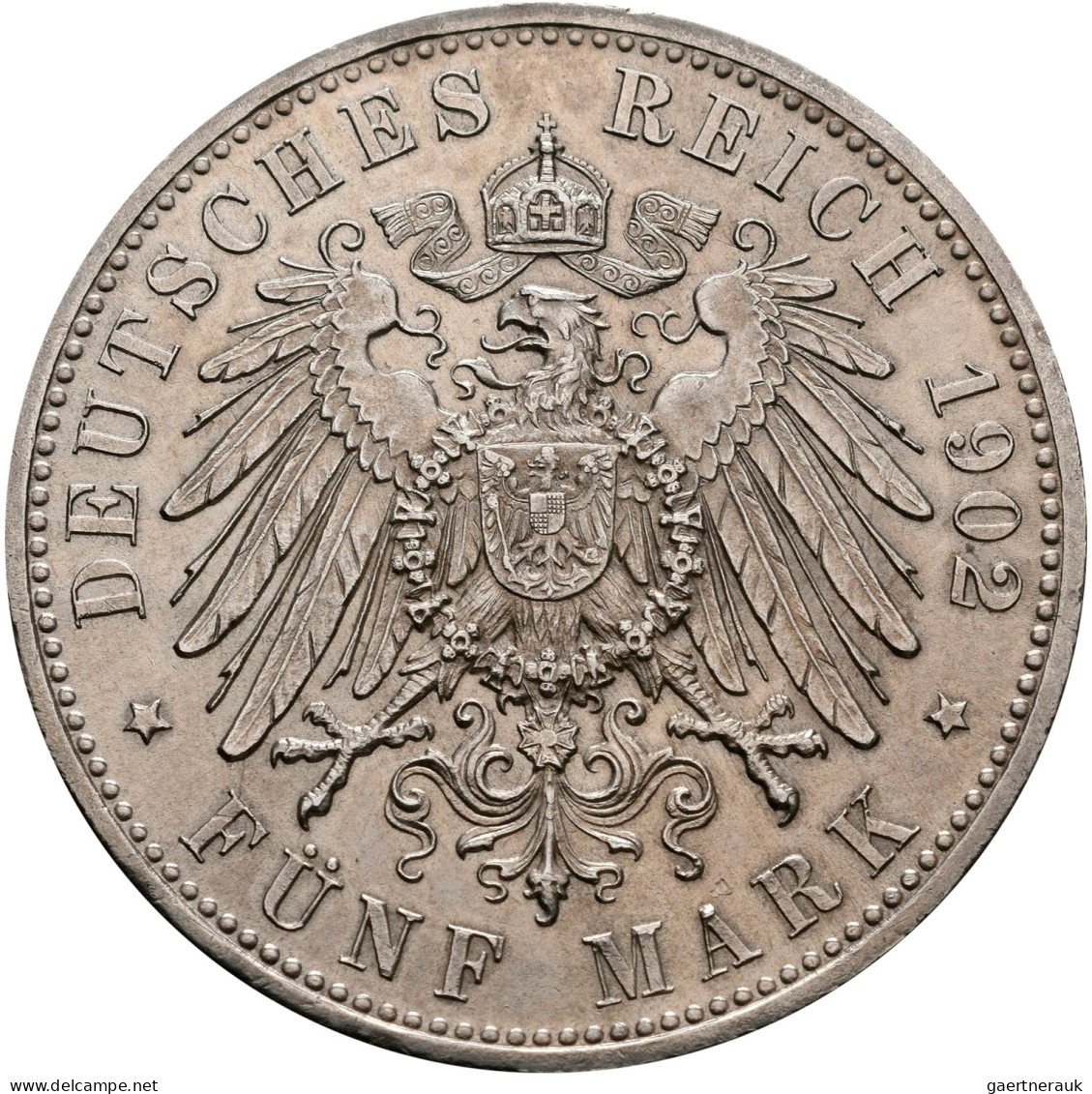 Bayern: Otto 1886-1913: 5 Mark 1902 D, Jaeger 46, Kleine Kratzer, Vorzüglich - S - Taler & Doppeltaler