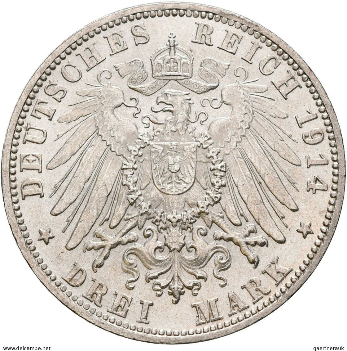 Bayern: Ludwig III. 1913-1918: 2 X 3 Mark 1914 D, Jaeger 52. Beide Um Vorzüglich - Taler Et Doppeltaler