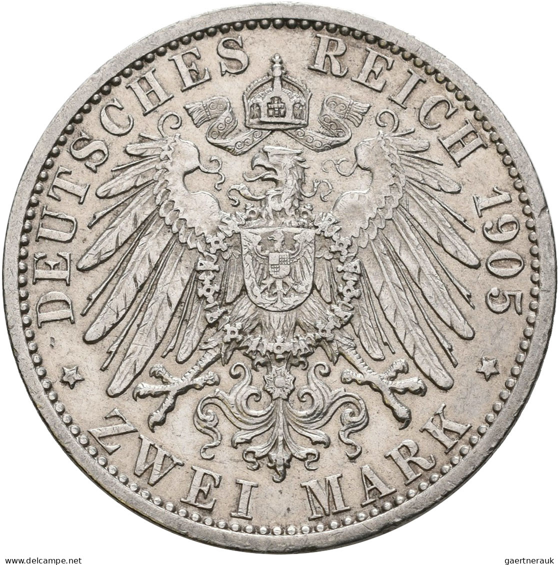 Lübeck: 2 Mark 1905 A, Jaeger 81, Kleiner Randschaden, Kleine Kratzer, Fast Vorz - Taler En Doppeltaler