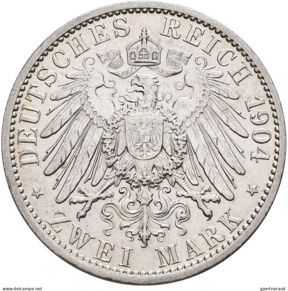 Mecklenburg-Schwerin: Friedrich Franz II. 1842-1883: 2 Mark 1876 A, Jaeger 84, S - Taler En Doppeltaler