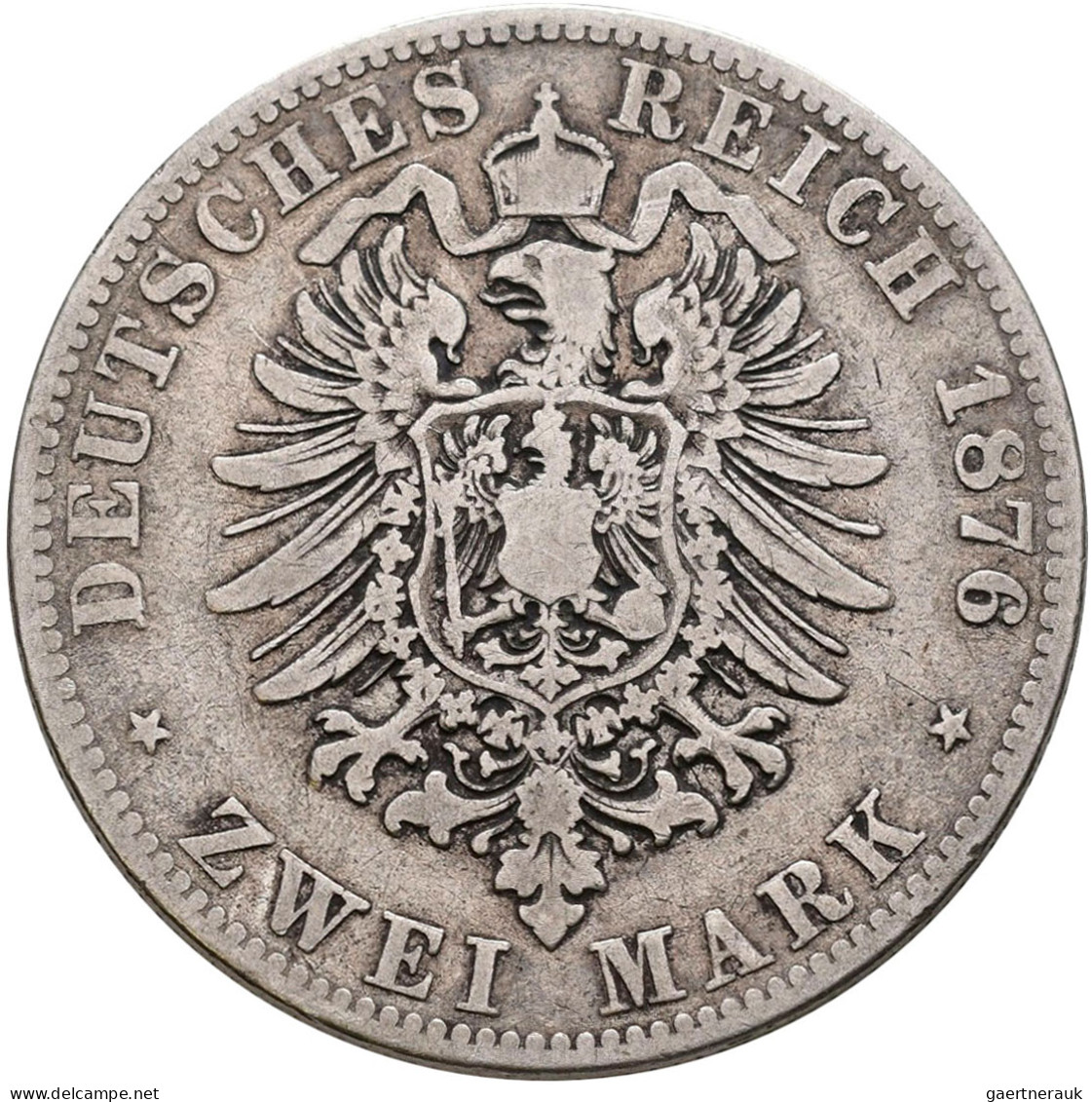 Mecklenburg-Schwerin: Friedrich Franz II. 1842-1883: 2 Mark 1876 A, Jaeger 84, S - Taler & Doppeltaler