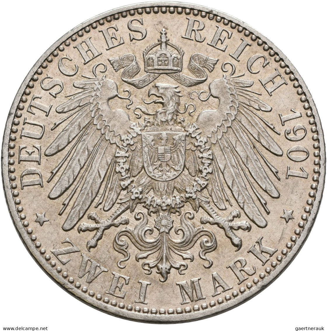 Preußen: Wilhelm II. 1888-1918: Lot 2 Münzen: 2 Mark Und 5 Mark 1901 (J. 105 + J - Taler & Doppeltaler