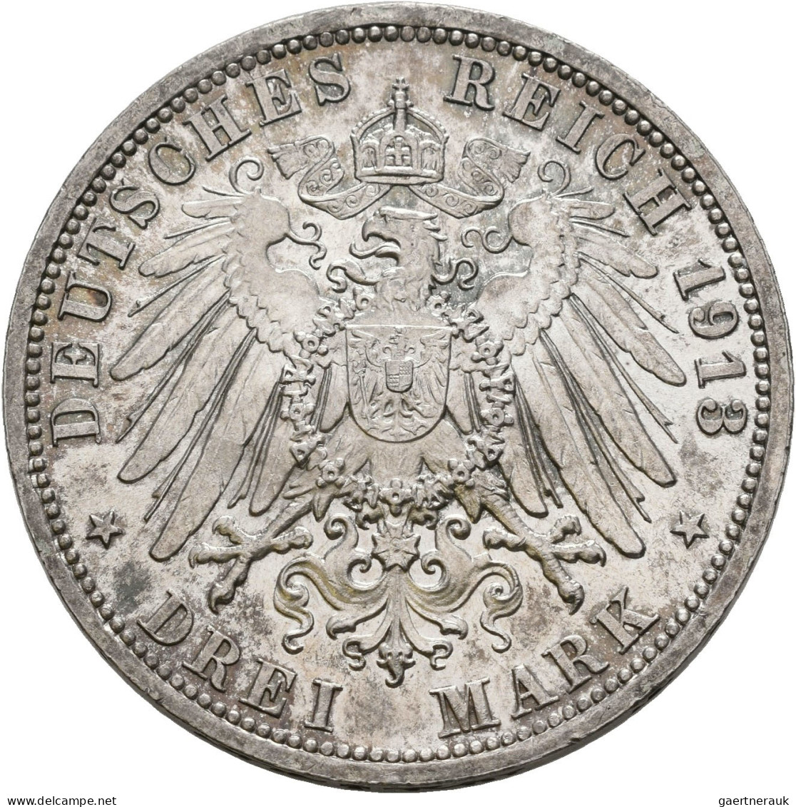 Preußen: Wilhelm II. 1888-1918: Lot 2 Münzen: 2 Mark Und 3 Mark 1913 (J. 111 + J - Taler & Doppeltaler