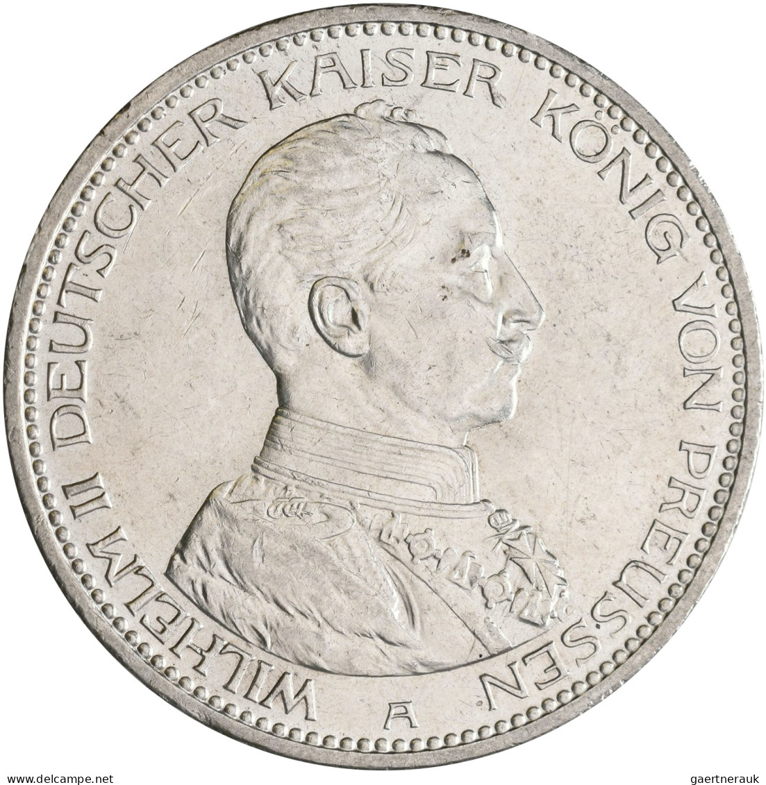 Preußen: Wilhelm II. 1888-1918: Lot 2 Münzen: 3 Mark + 5 Mark 1914 (J. 113 + J. - Taler & Doppeltaler