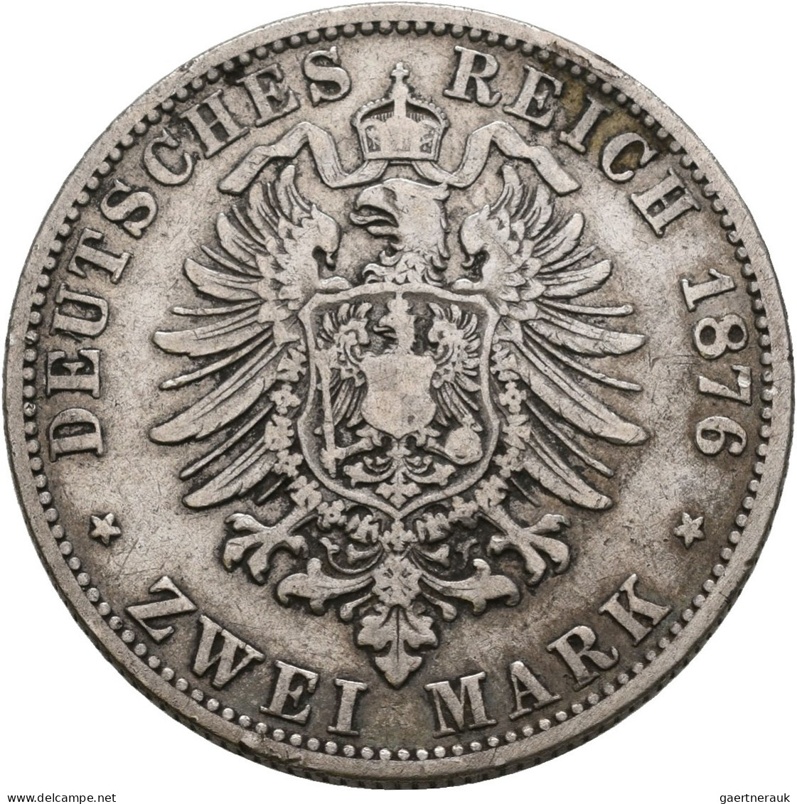 Sachsen: Albert 1873-1902: 2 + 5 Mark 1876 E, Jaeger 121 + 122, Beide Sehr Schön - Taler & Doppeltaler