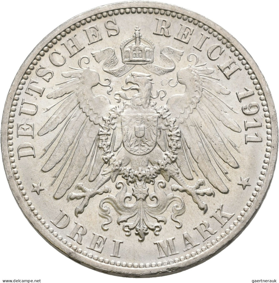 Württemberg: Wilhelm II. 1891-1918: 2 X 3 Mark 1911, Silberhochzeit Mit Charlott - Taler En Doppeltaler