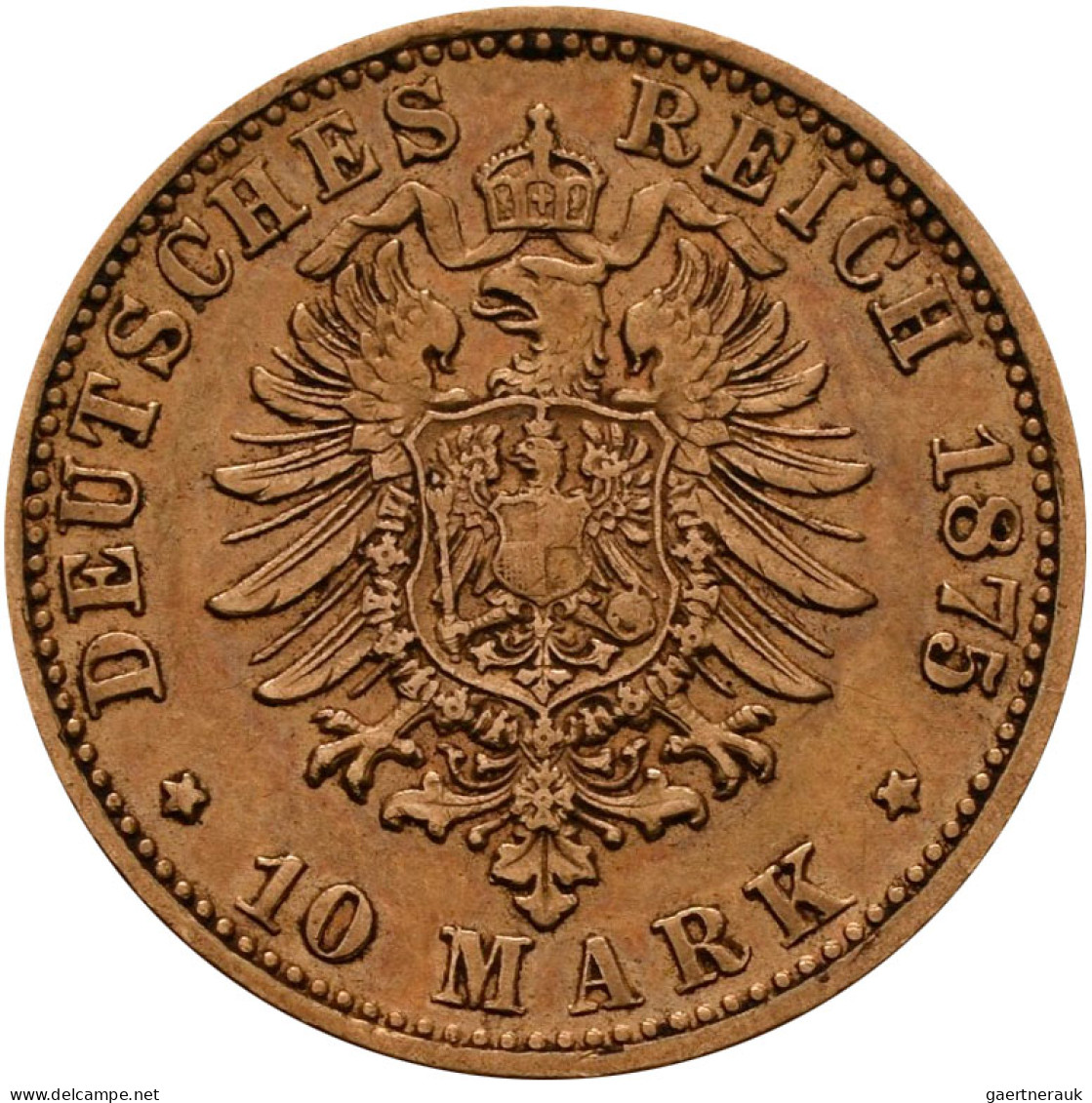 Baden - Anlagegold: Friedrich I. 1856-1907: 10 Mark 1875 G, Jaeger 186. 3,96 G, - 5, 10 & 20 Mark Goud