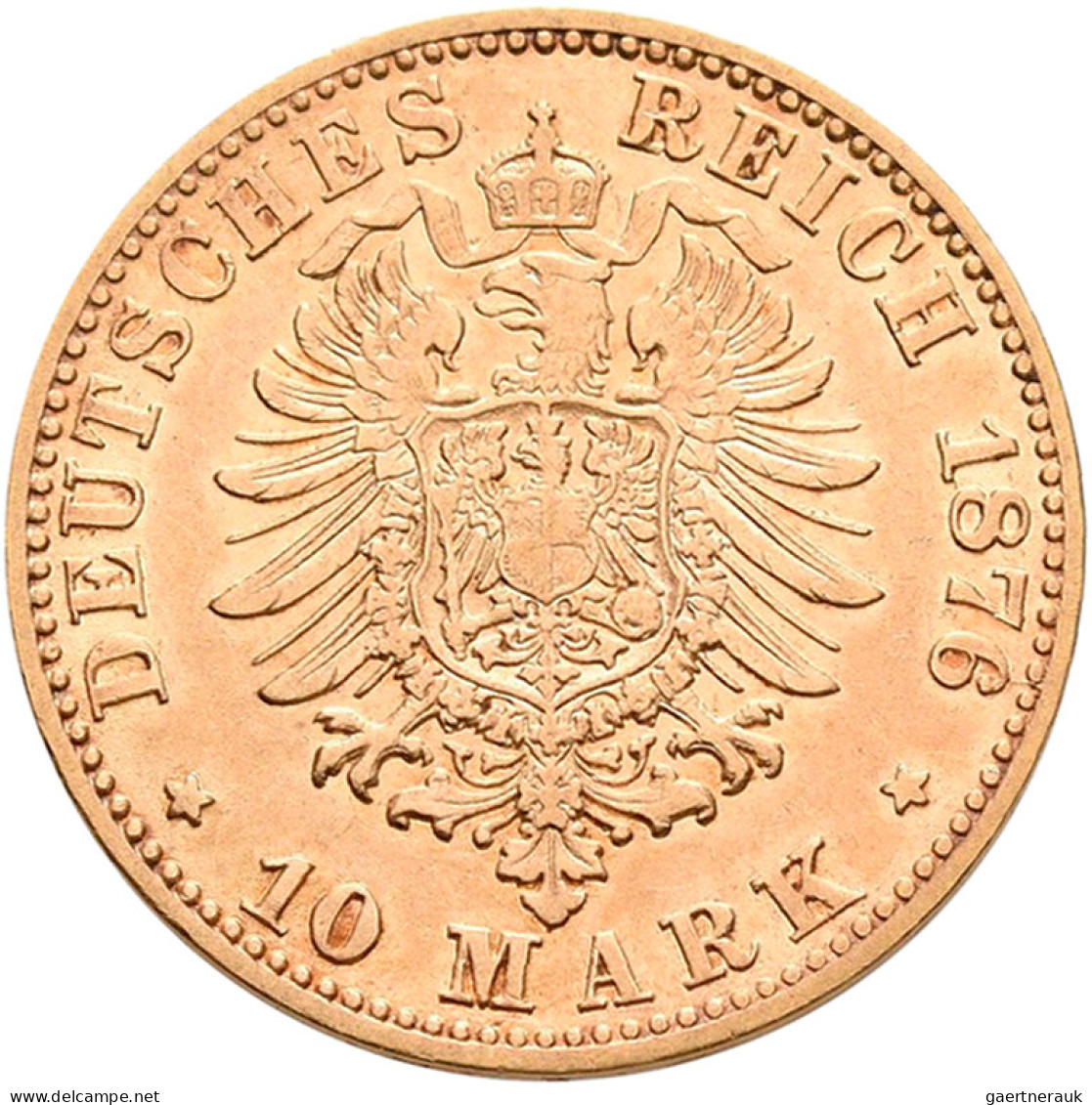 Baden - Anlagegold: Friedrich I. 1852-1907: 10 Mark 1876 G, Jäger 186, Gold 900/ - 5, 10 & 20 Mark Goud