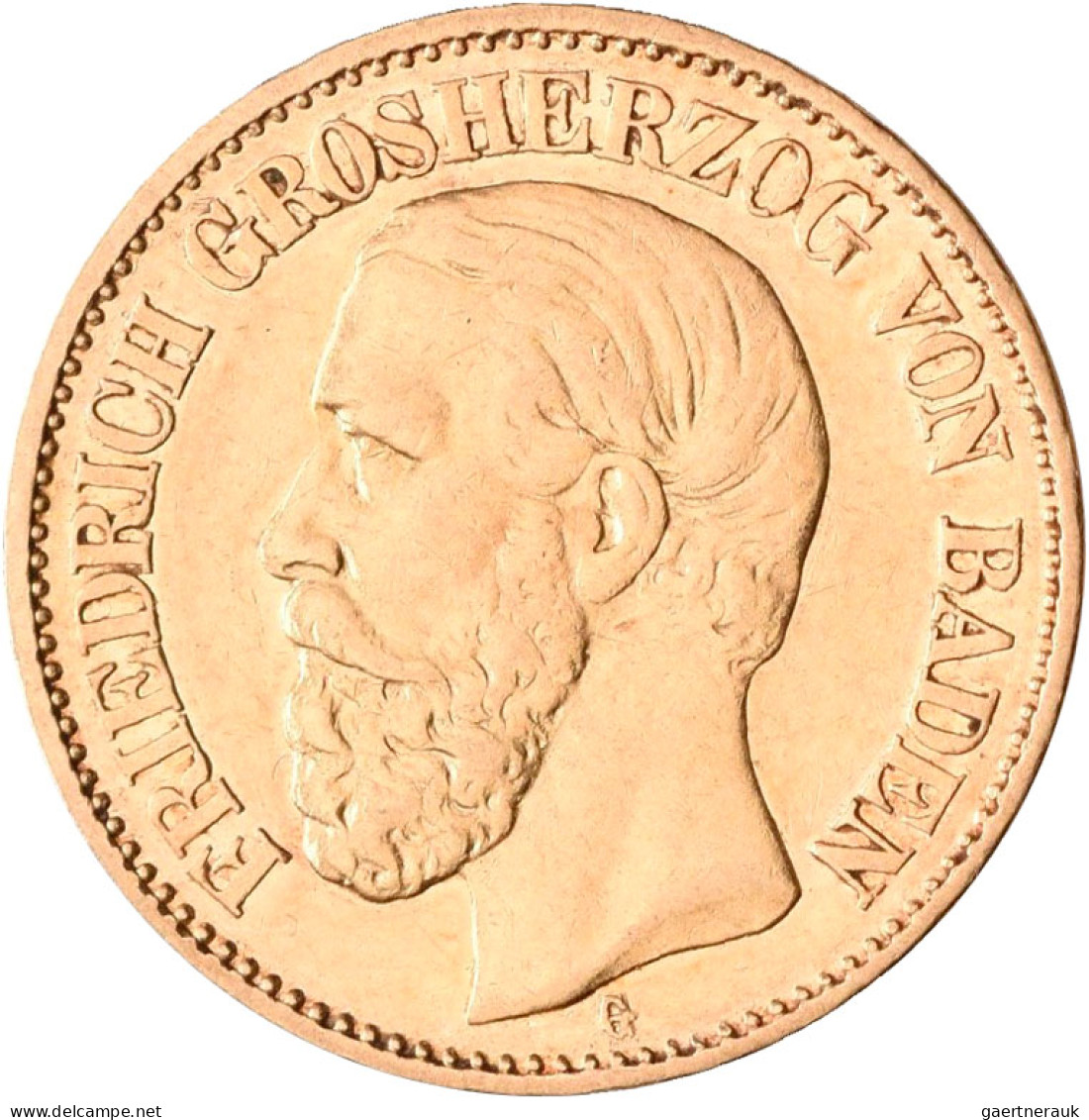 Baden - Anlagegold: Friedrich I. 1852-1907: 10 Mark 1888 G, Jäger 186, Gold 900/ - 5, 10 & 20 Mark Goud