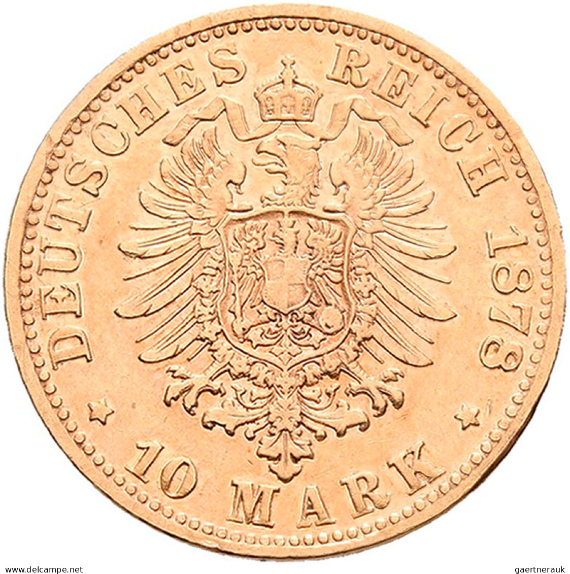 Bayern - Anlagegold: Ludwig II. 1864-1886: 10 Mark 1878, Jaeger 196. 3,982 G, 90 - 5, 10 & 20 Mark Gold