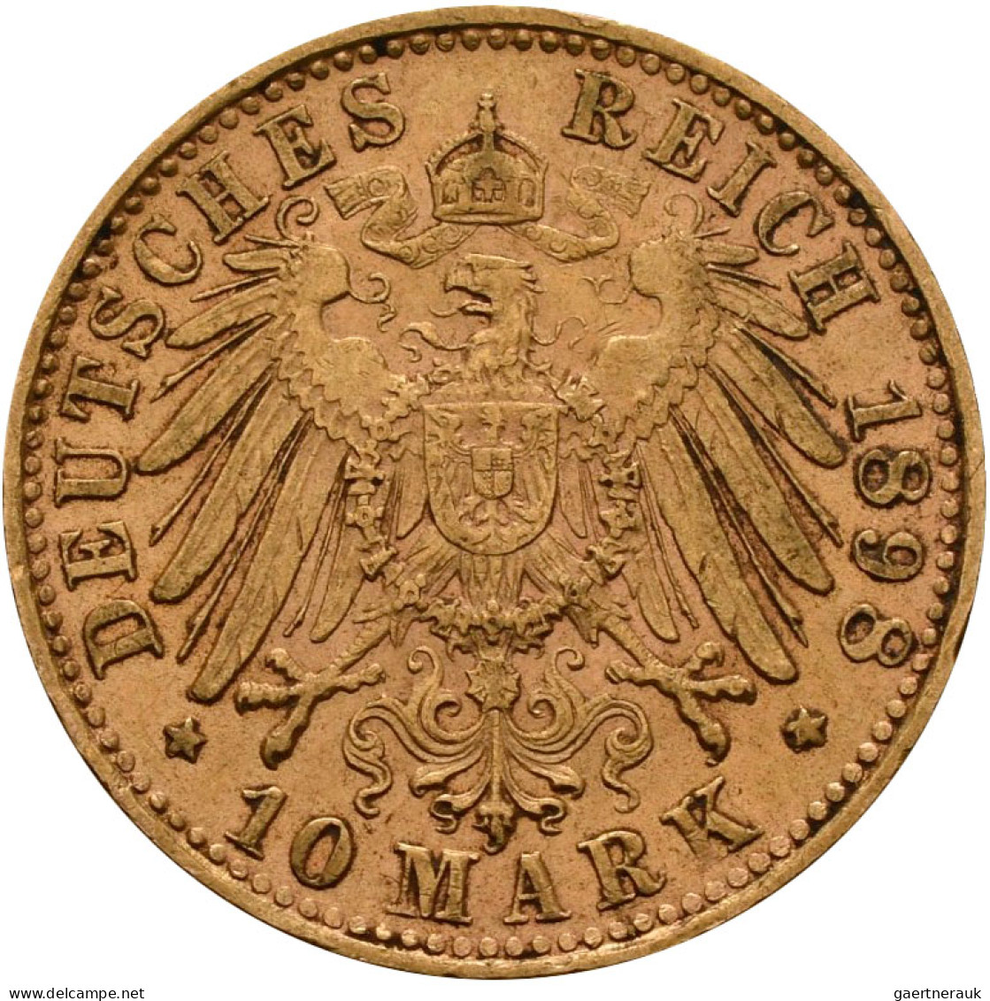 Bayern - Anlagegold: Otto 1886-1913: 10 Mark 1898 D, Jaeger 199. 3,99 G, 900/100 - 5, 10 & 20 Mark Or