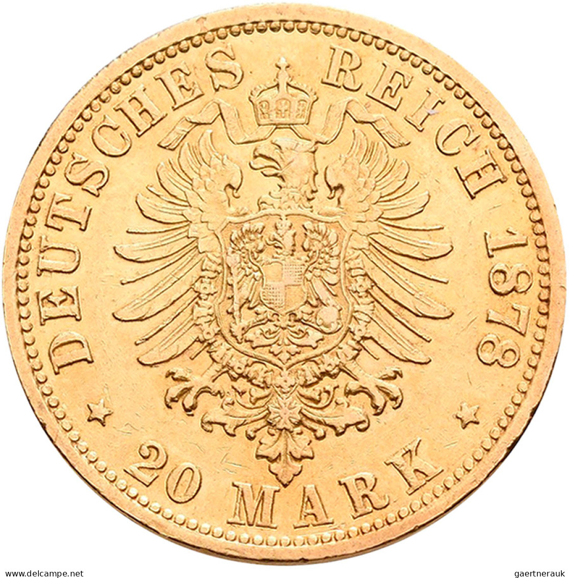 Hamburg - Anlagegold: Freie Und Hansestadt: 20 Mark 1878, Jaeger 210. 7,965 G, 9 - 5, 10 & 20 Mark Gold