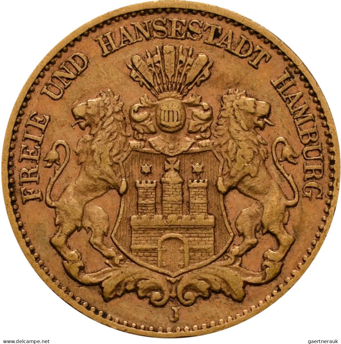 Hamburg - Anlagegold: Freie Und Hansestadt: 10 Mark 1905 J, Jaeger 211. 3,95 G, - 5, 10 & 20 Mark Goud