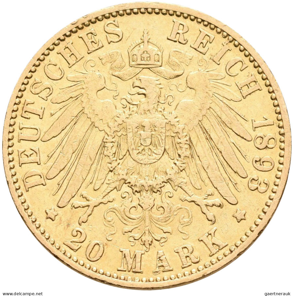Hamburg - Anlagegold: Freie Und Hansestadt: 20 Mark 1893, Jaeger 212. 7,965 G, 9 - 5, 10 & 20 Mark Or