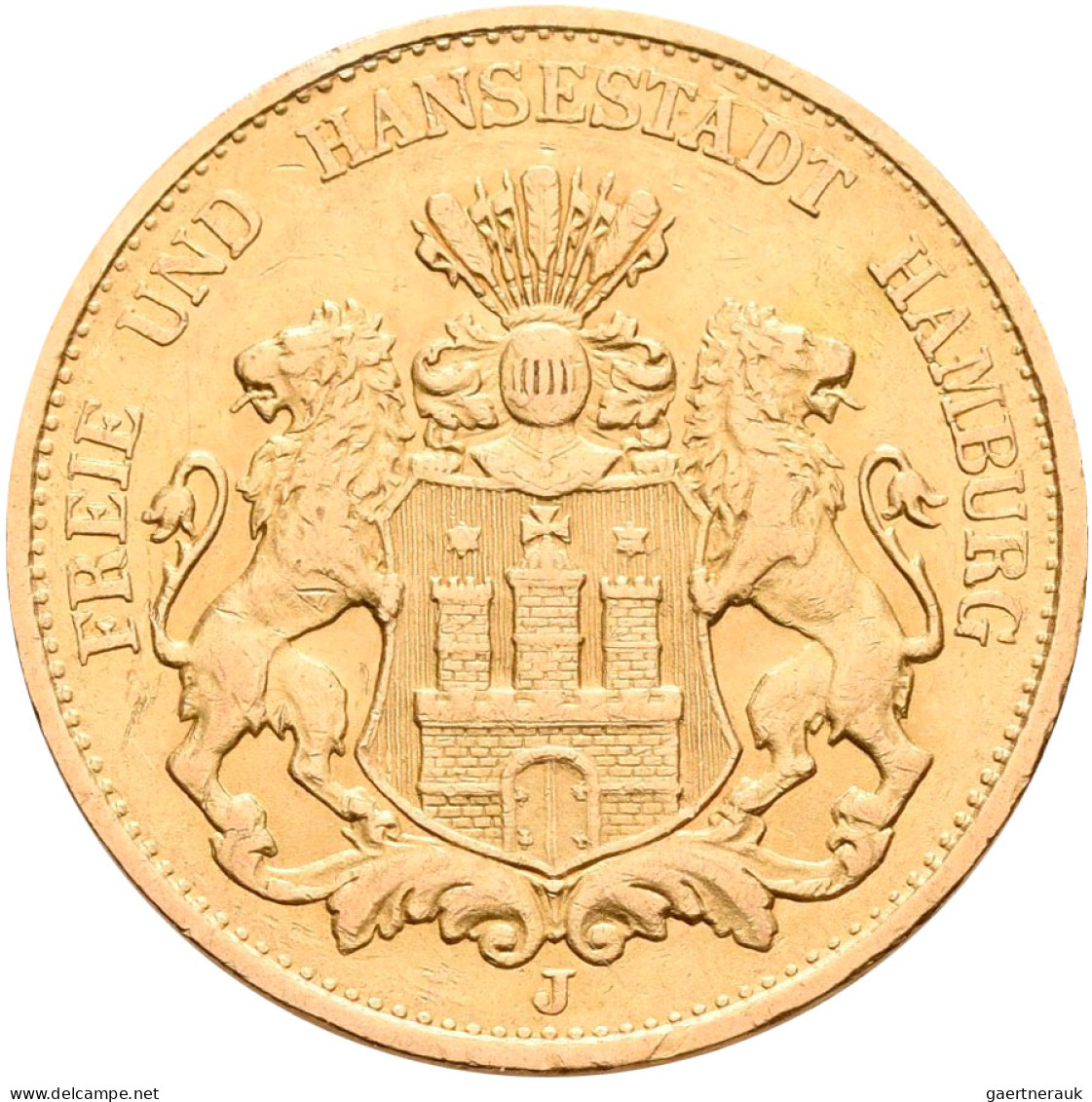 Hamburg - Anlagegold: Freie Und Hansestadt: 20 Mark 1894 J, Jaeger 212. 7,965 G, - 5, 10 & 20 Mark Gold