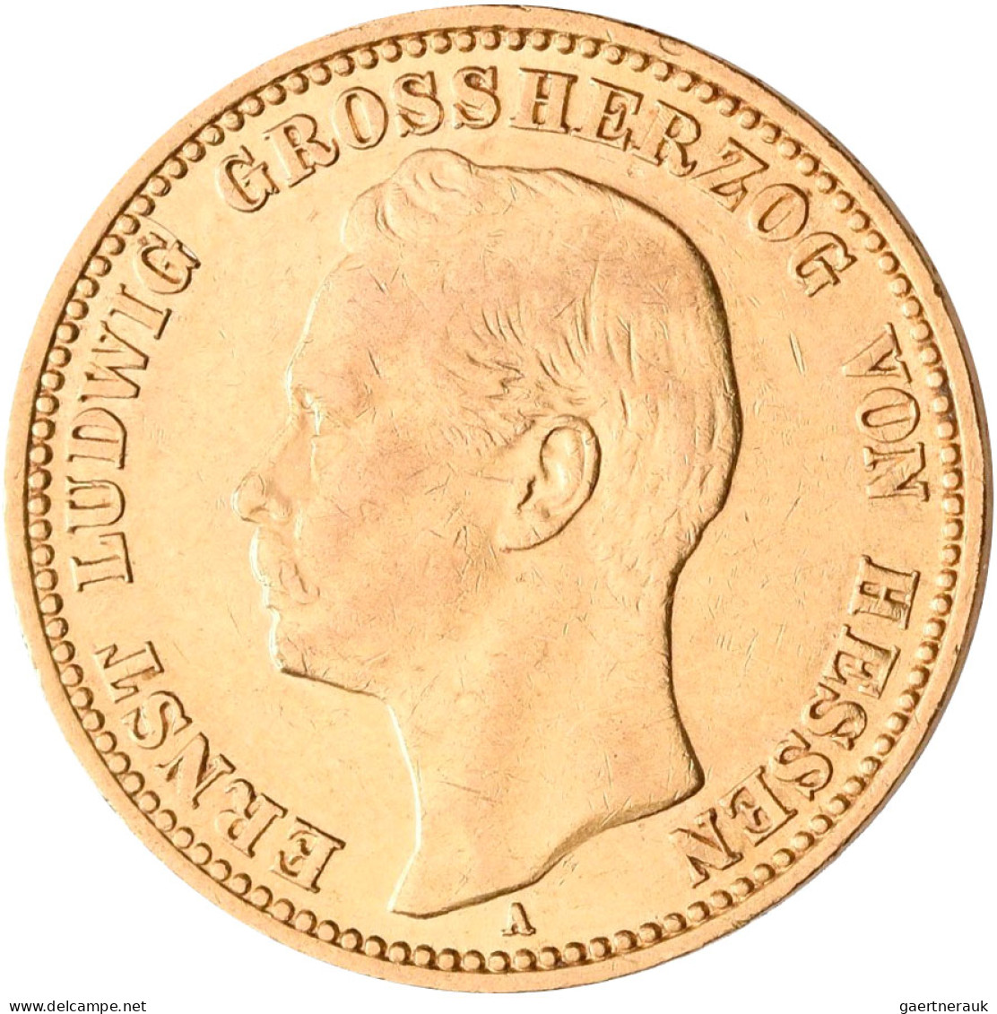 Hessen - Anlagegold: Ernst Ludwig 1892-1918: 20 Mark 1905 A, Jaeger 226. 7,965 G - 5, 10 & 20 Mark Gold