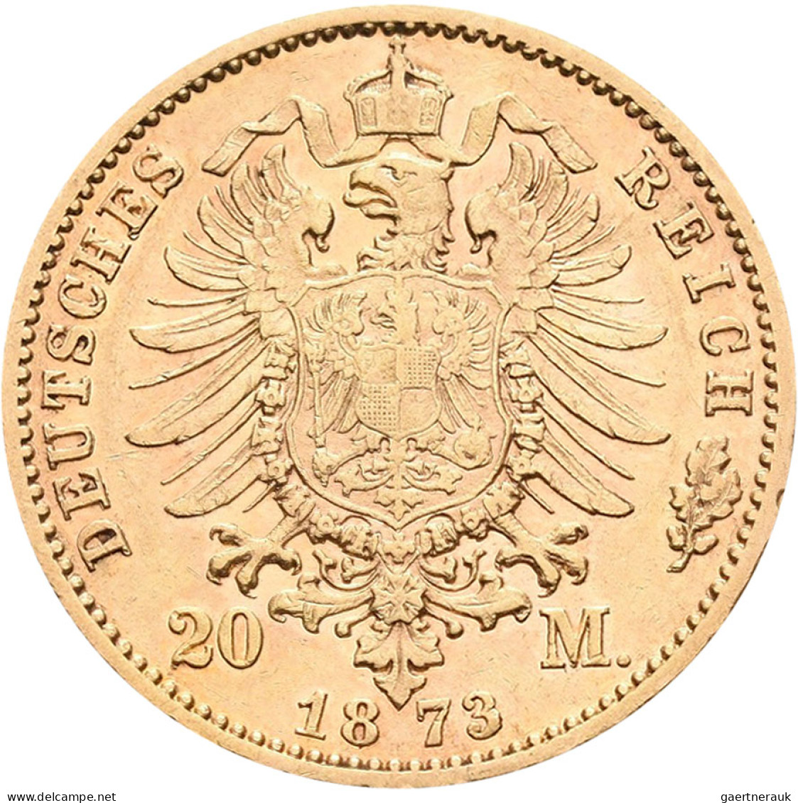 Preußen - Anlagegold: Wilhelm I. 1861-1888: 20 Mark 1873 B. Jaeger 243. 7,965 G, - 5, 10 & 20 Mark Gold