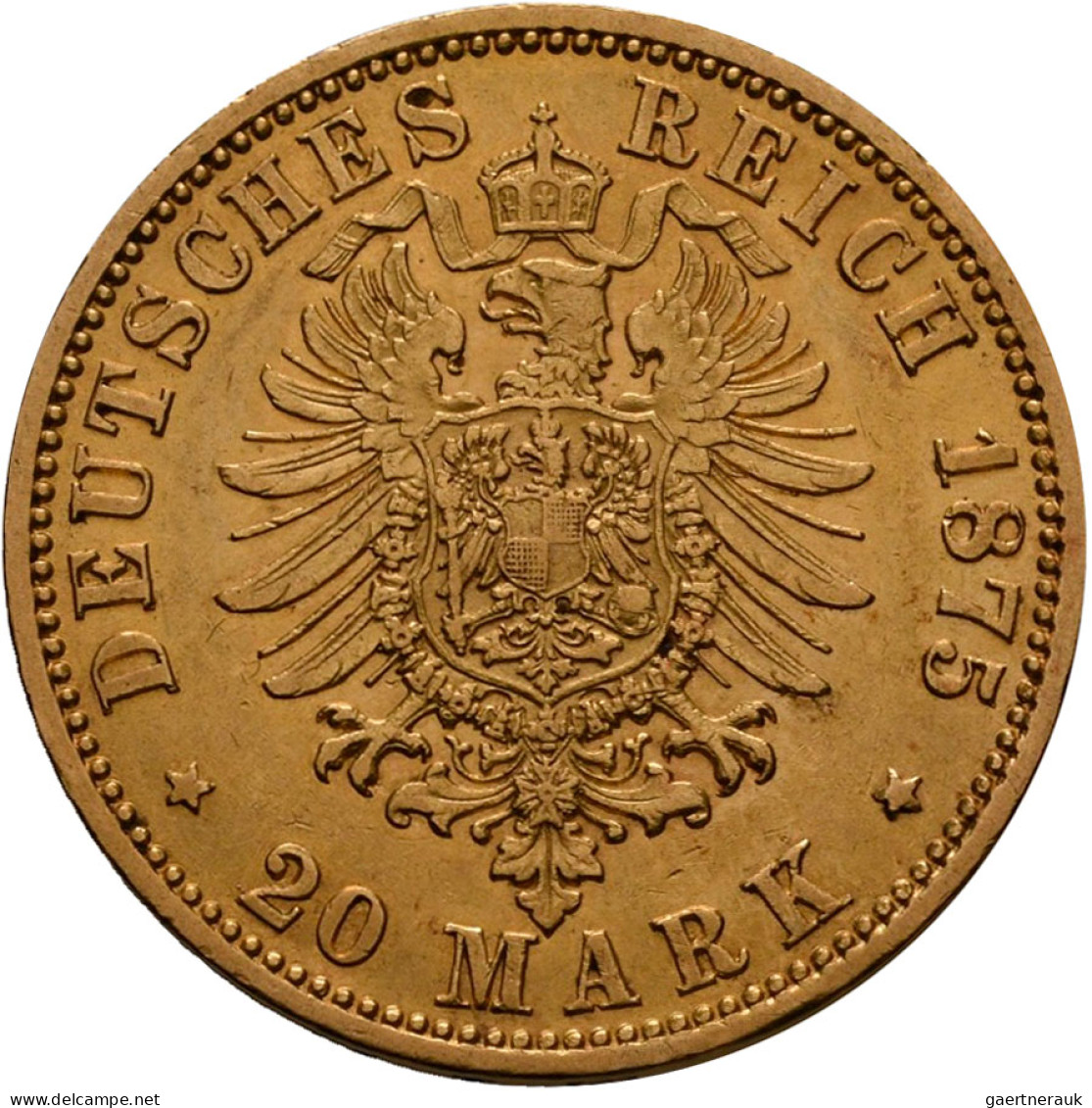 Preußen - Anlagegold: Wilhelm I. 1861-1888: Lot 4 Stück; 20 Mark 1875 A, 1883 A, - 5, 10 & 20 Mark Gold