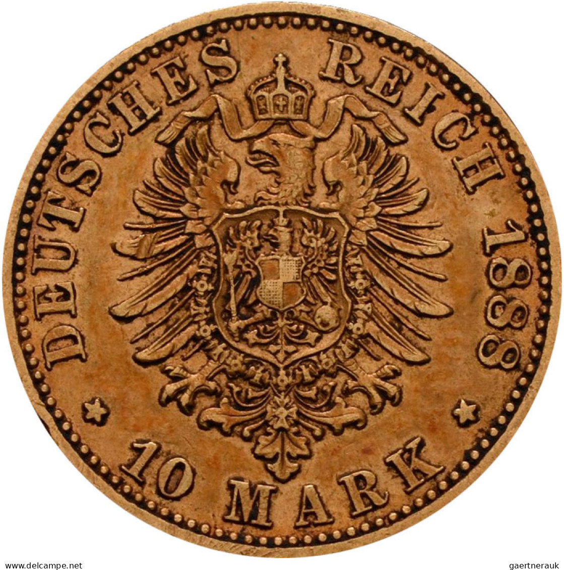 Preußen - Anlagegold: Friedrich III. 1888: 10 Mark 1888 A, Jaeger 247. 3,97 G, 9 - 5, 10 & 20 Mark Or