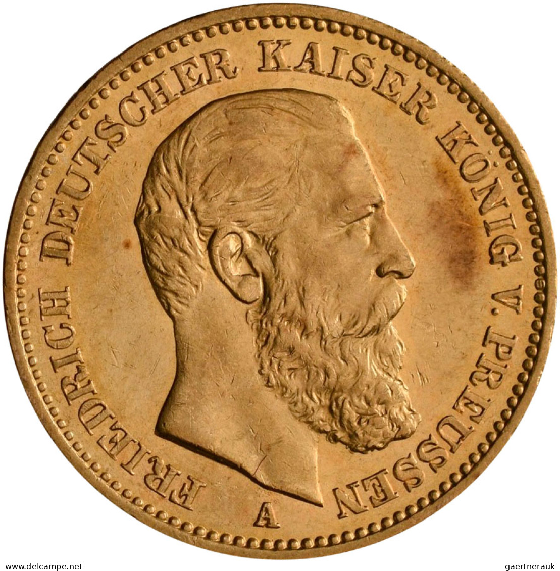 Preußen - Anlagegold: Friedrich III. 1888: 20 Mark 1888 A, Jaeger 248. 7,97 G, 9 - 5, 10 & 20 Mark Goud