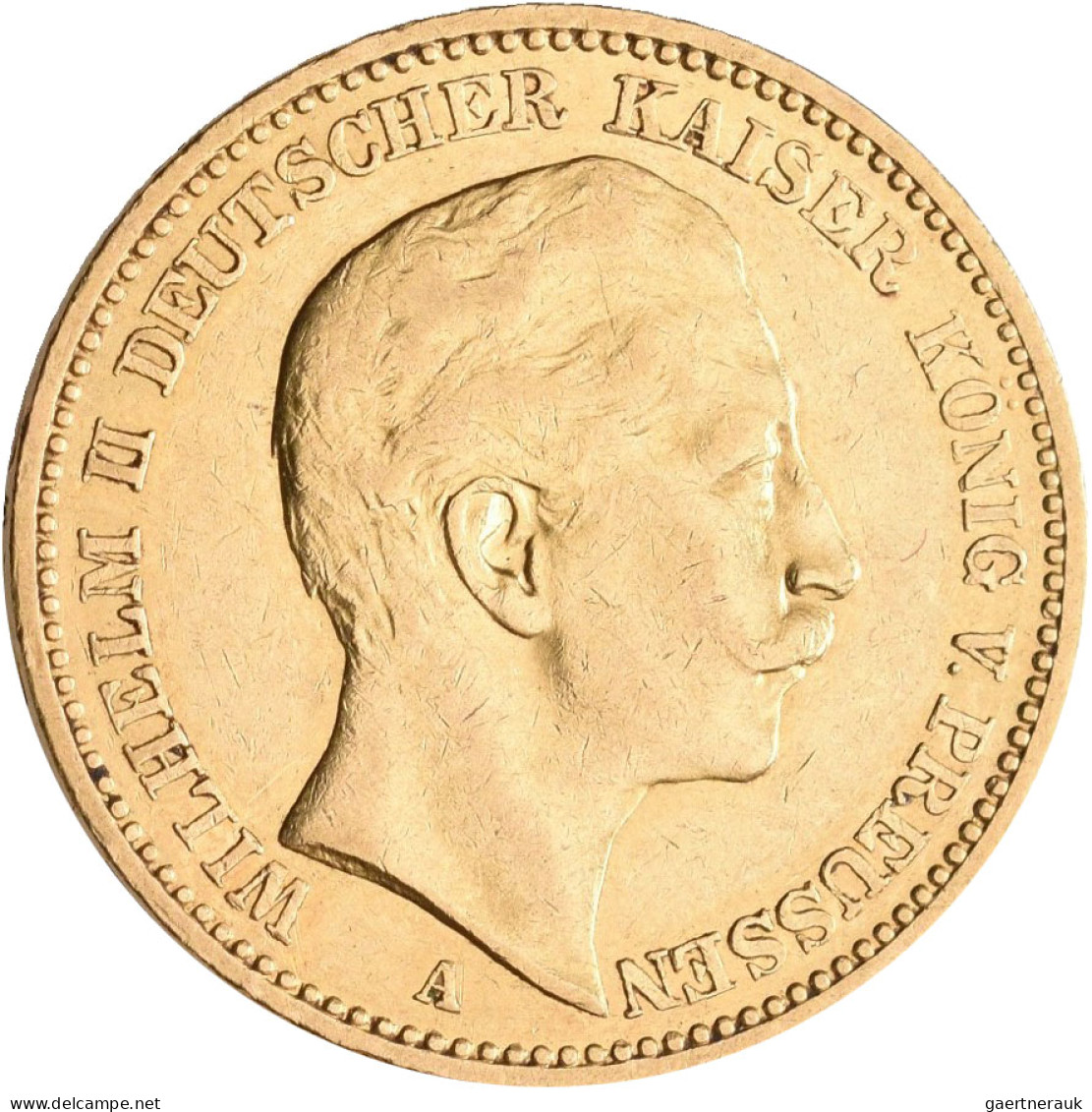 Preußen - Anlagegold: Wilhelm II. 1888-1918: 20 Mark 1889 A, Jaeger 250. 7,965 G - 5, 10 & 20 Mark Or