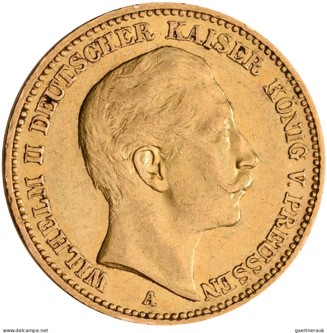 Preußen - Anlagegold: Wilhelm II. 1888-1918: 20 Mark 1897, 1901 + 1910. Jaeger 2 - 5, 10 & 20 Mark Gold