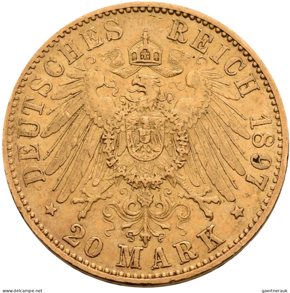 Preußen - Anlagegold: Wilhelm II. 1888-1918: 20 Mark 1897, 1901 + 1910. Jaeger 2 - 5, 10 & 20 Mark Gold