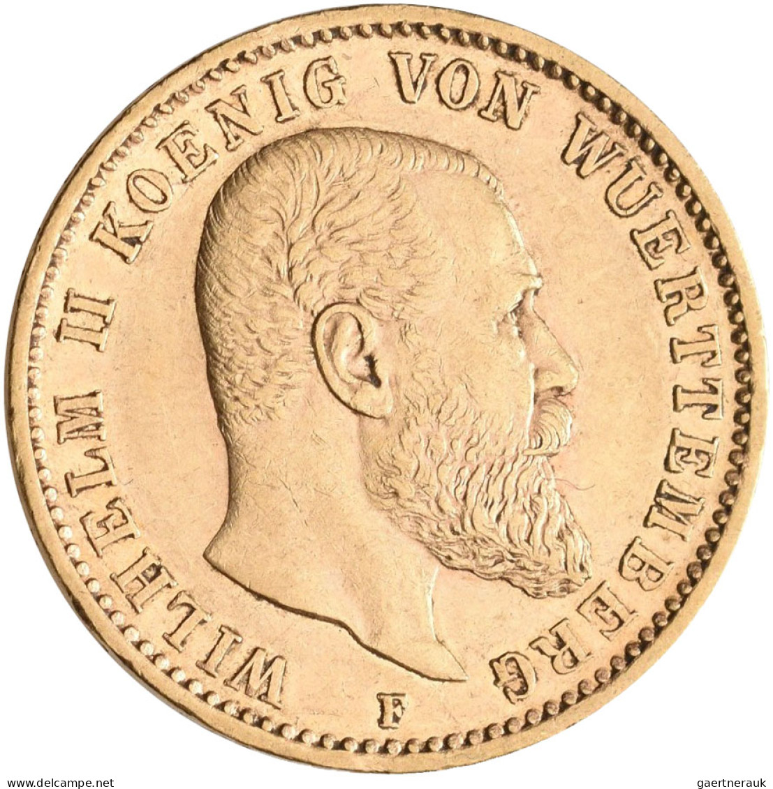 Württemberg - Anlagegold: Wilhelm II. 1891-1918: 20 Mark 1897 F, Jaeger 296. 7,9 - 5, 10 & 20 Mark Or